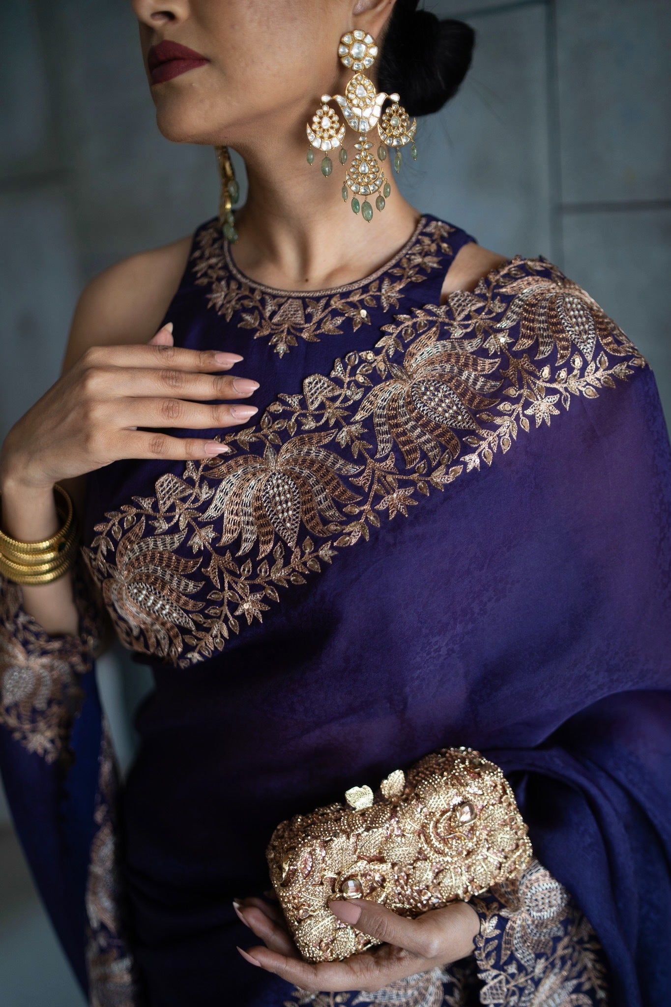 Lotus border saree