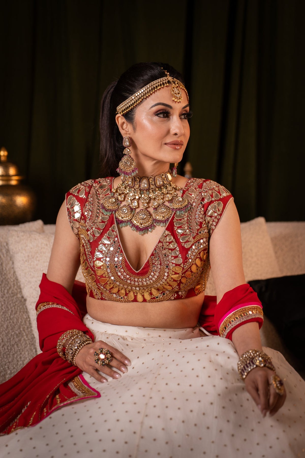 Bridal Ivory Lehenga Set