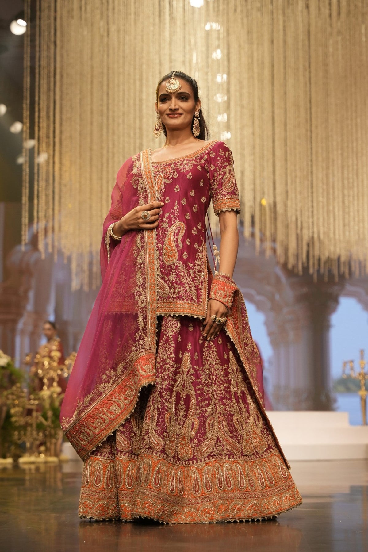 Ishwa - Hotpink Kurta with Sharara and Dupatta