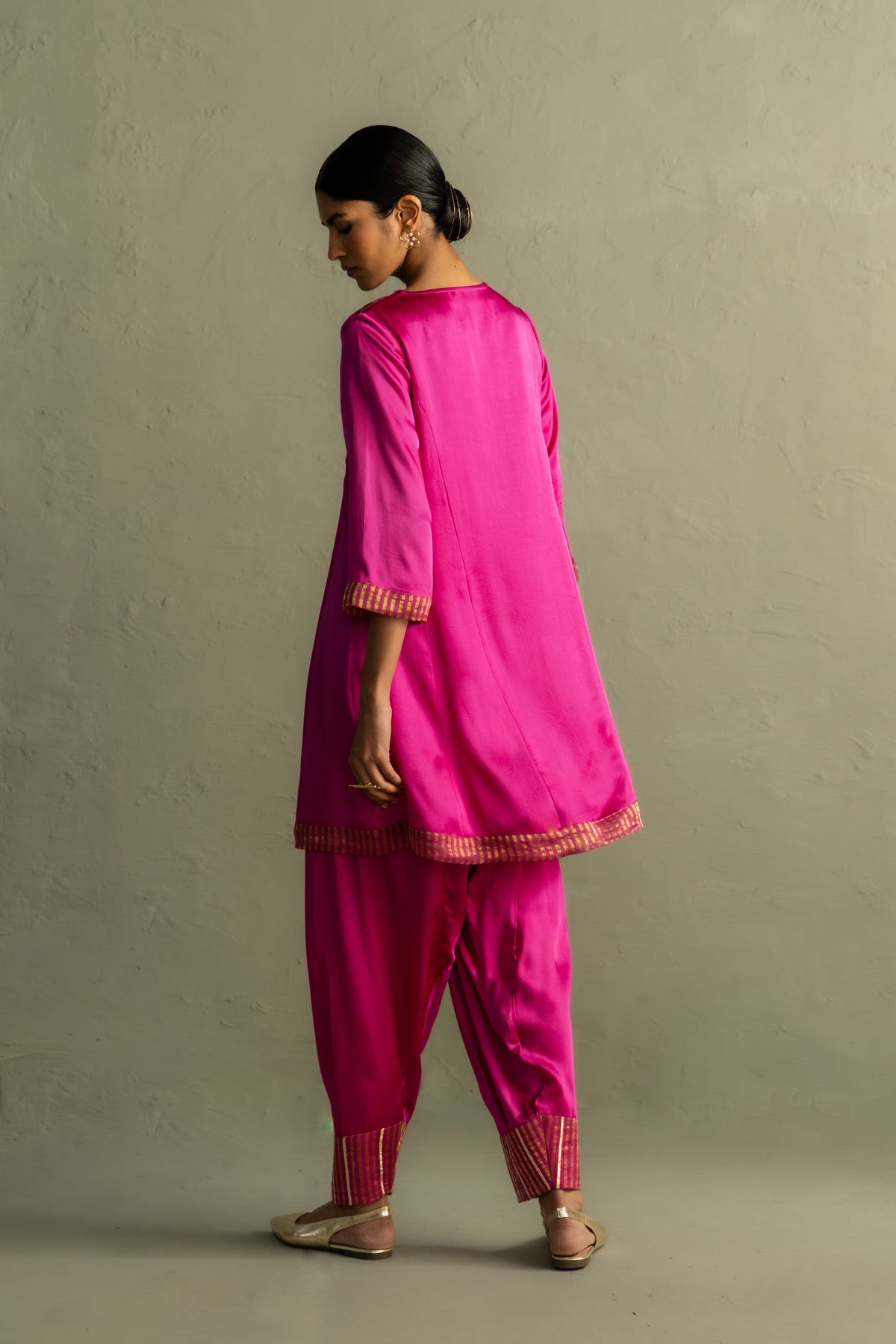 Ojas Flared Short Kurta With Salwar