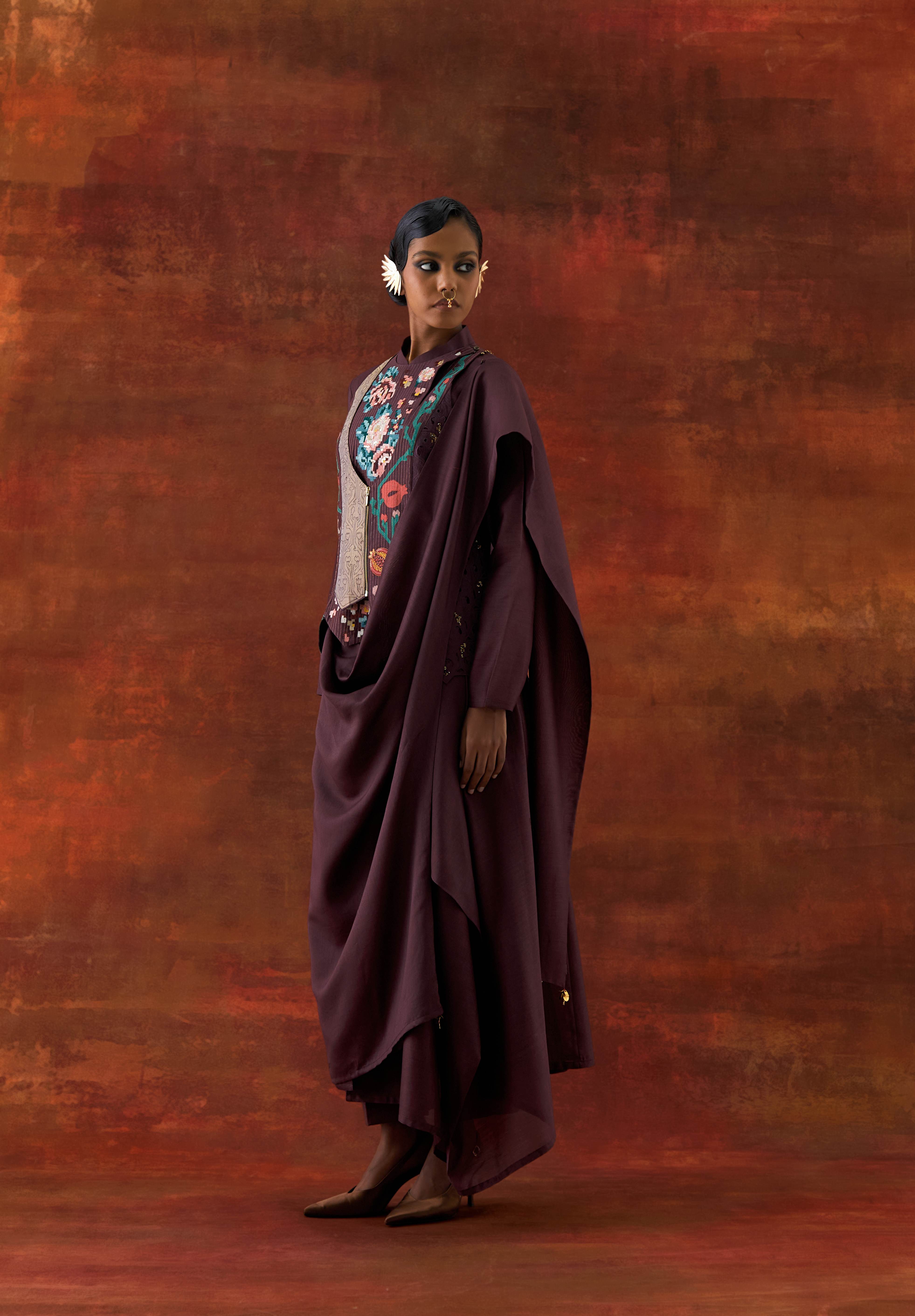 ANGRAKHA STYLE JACKET WITH ZIPPERED KURTA AND PANTS - image 6