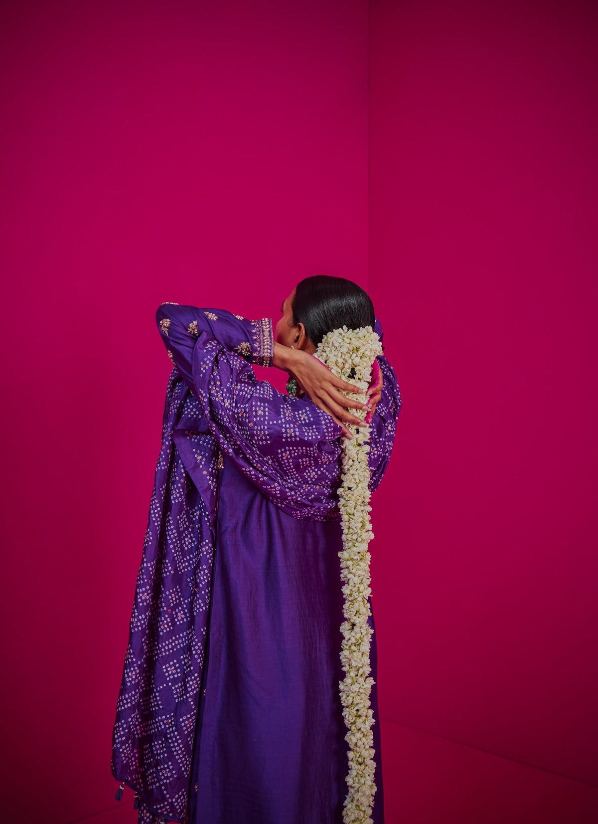 Straight Kurta Set With Bandhani Dupatta