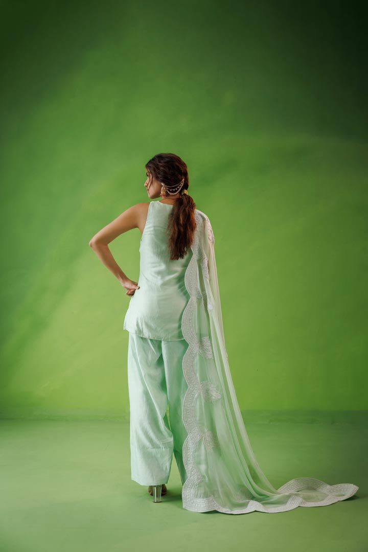 Mint green farshi salwar set