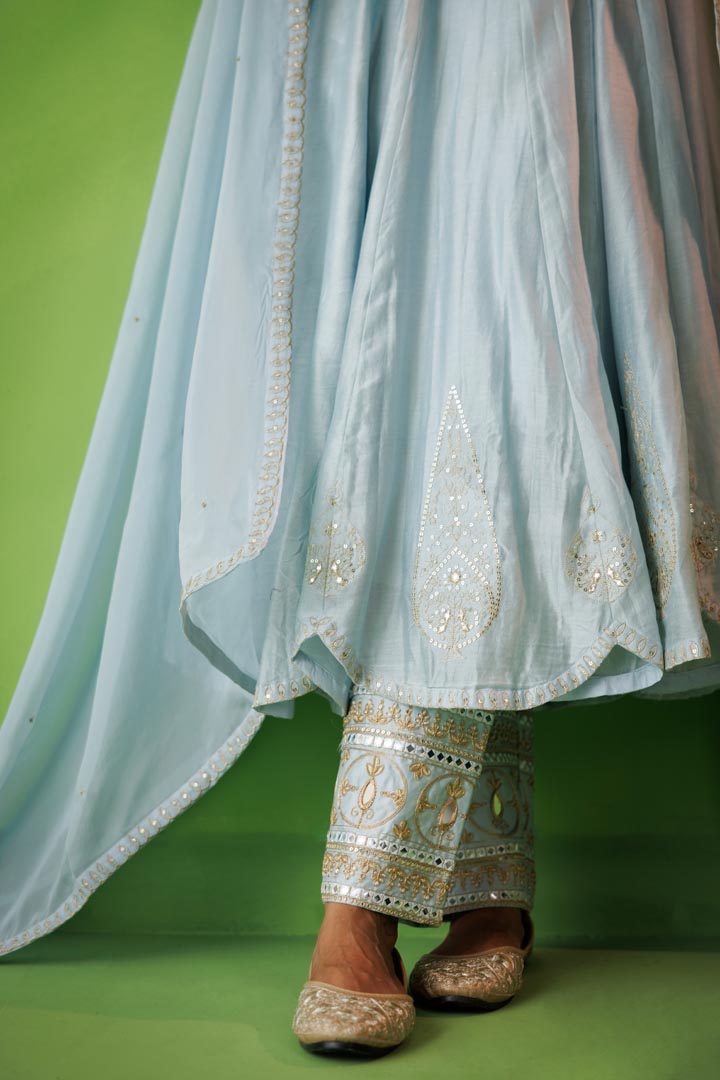 Powder Blue anarkali set