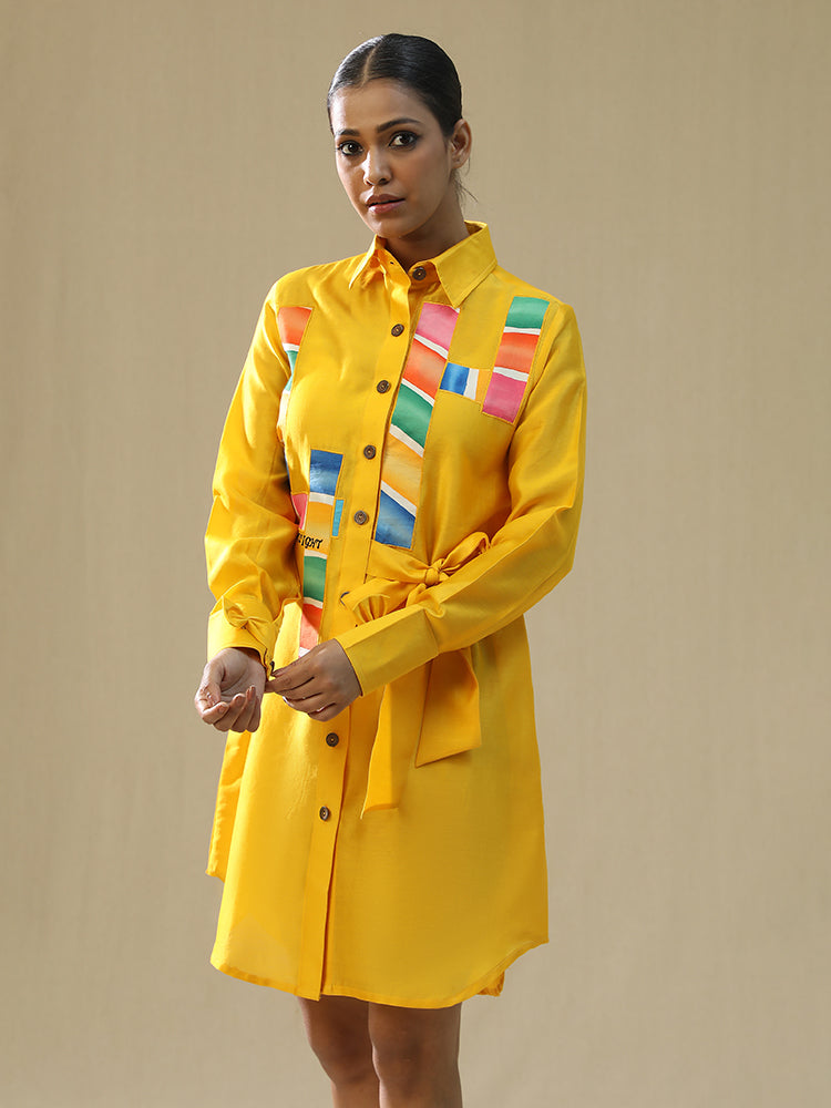 Yellow Chaar Baar Handpainted Shirt