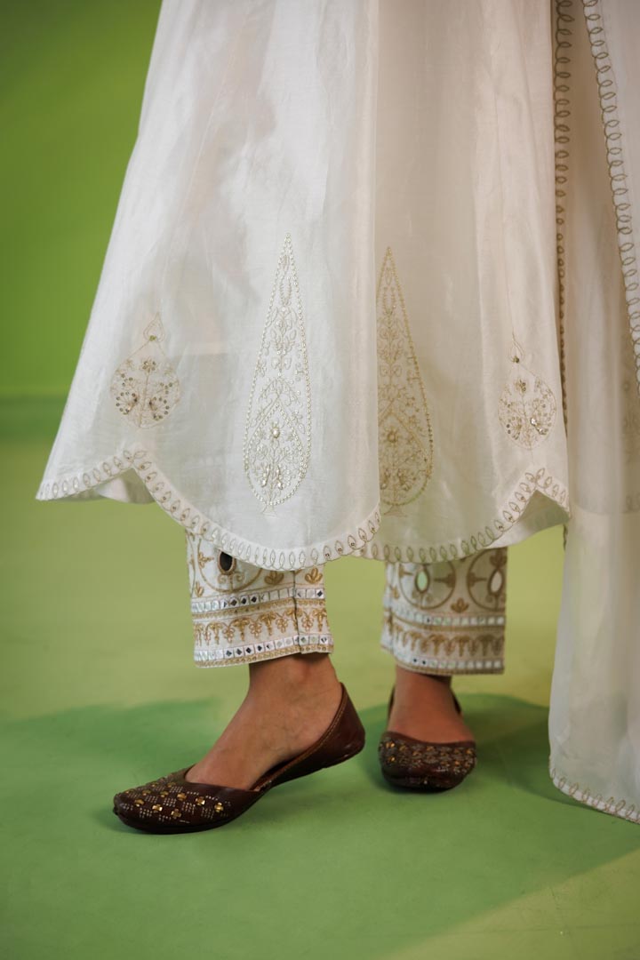 Ivory anarkali set
