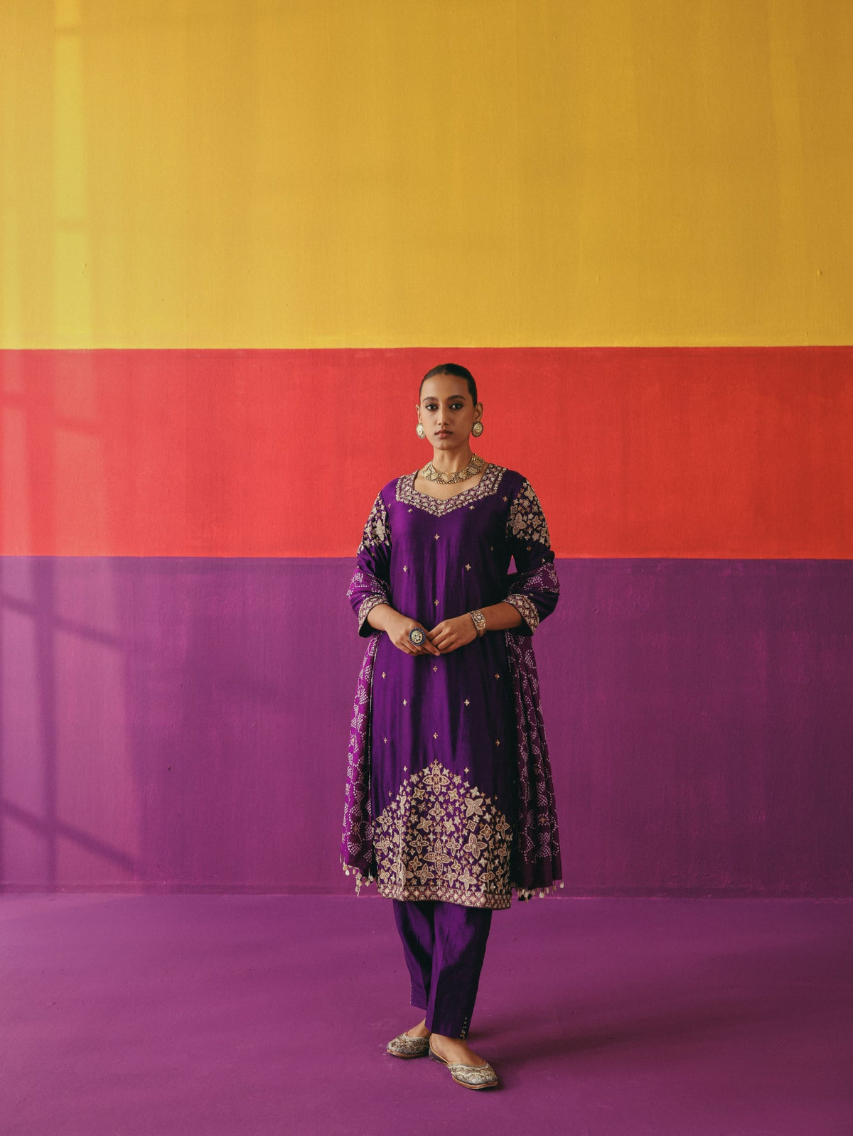 Baingani Phool Kurta Set