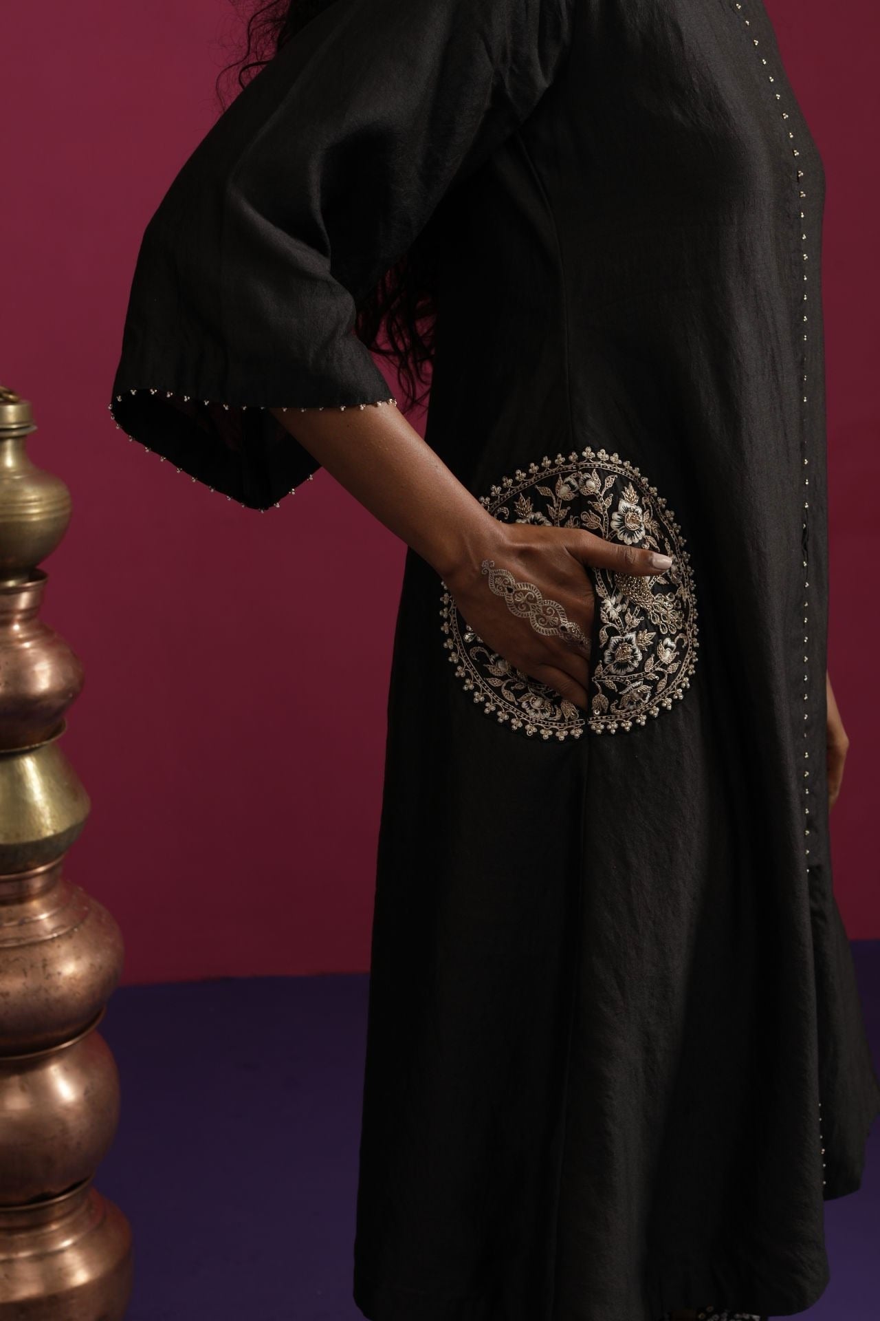 Peacock pocket kurta set