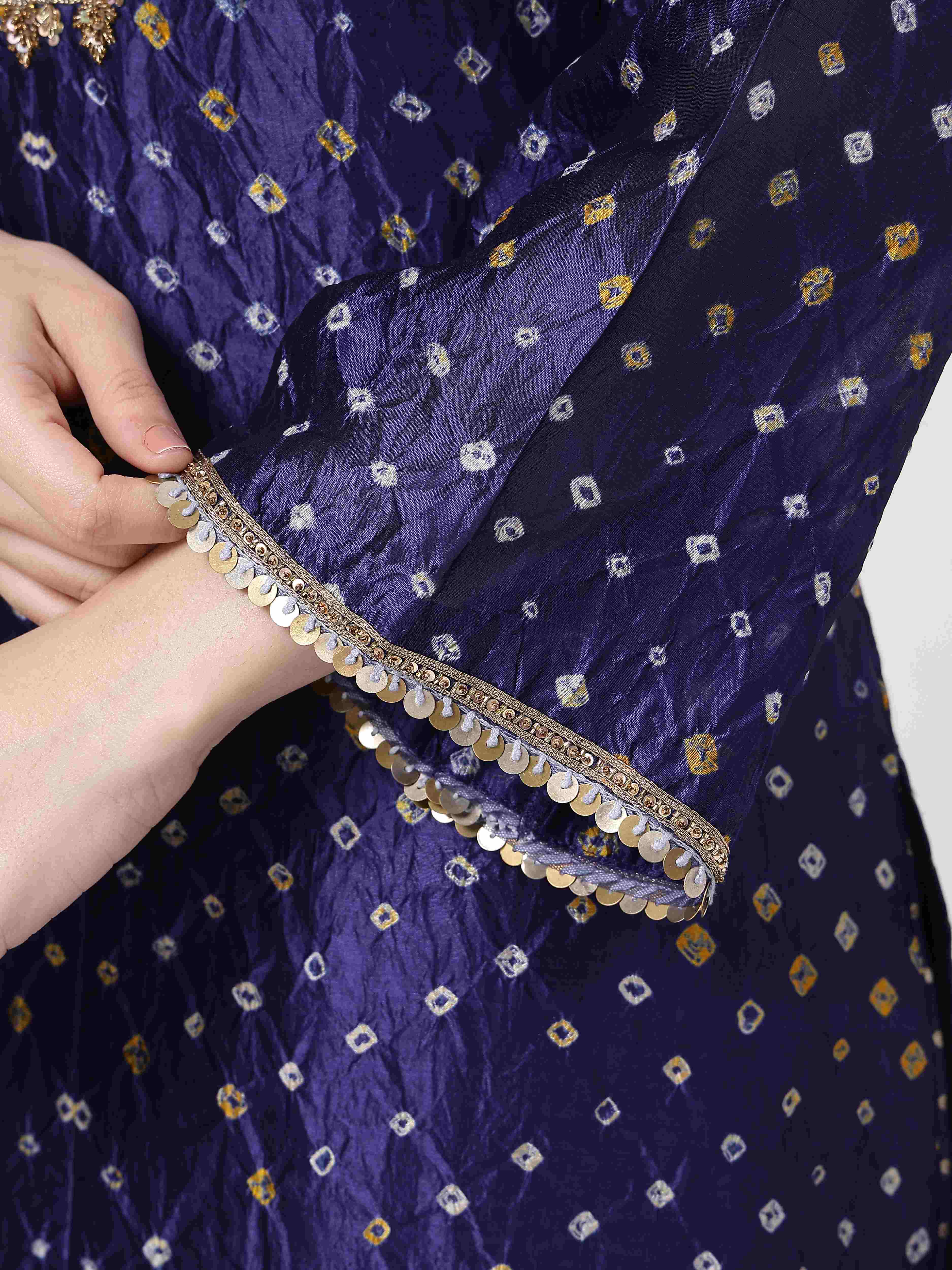 Midnight Blue Bandhani Salwar Set
