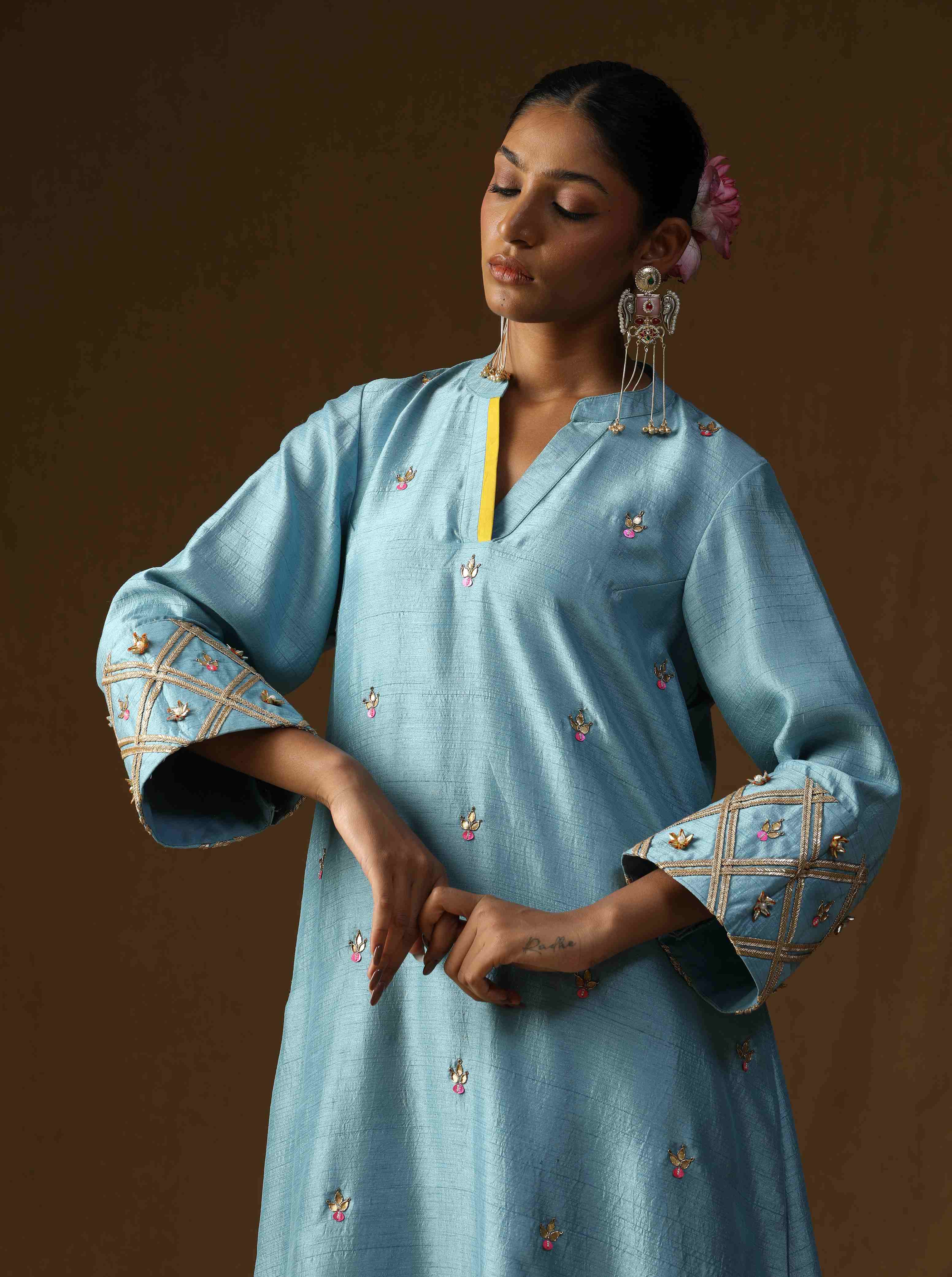 Chitra � Komal Firozi Embroidered Suit Set