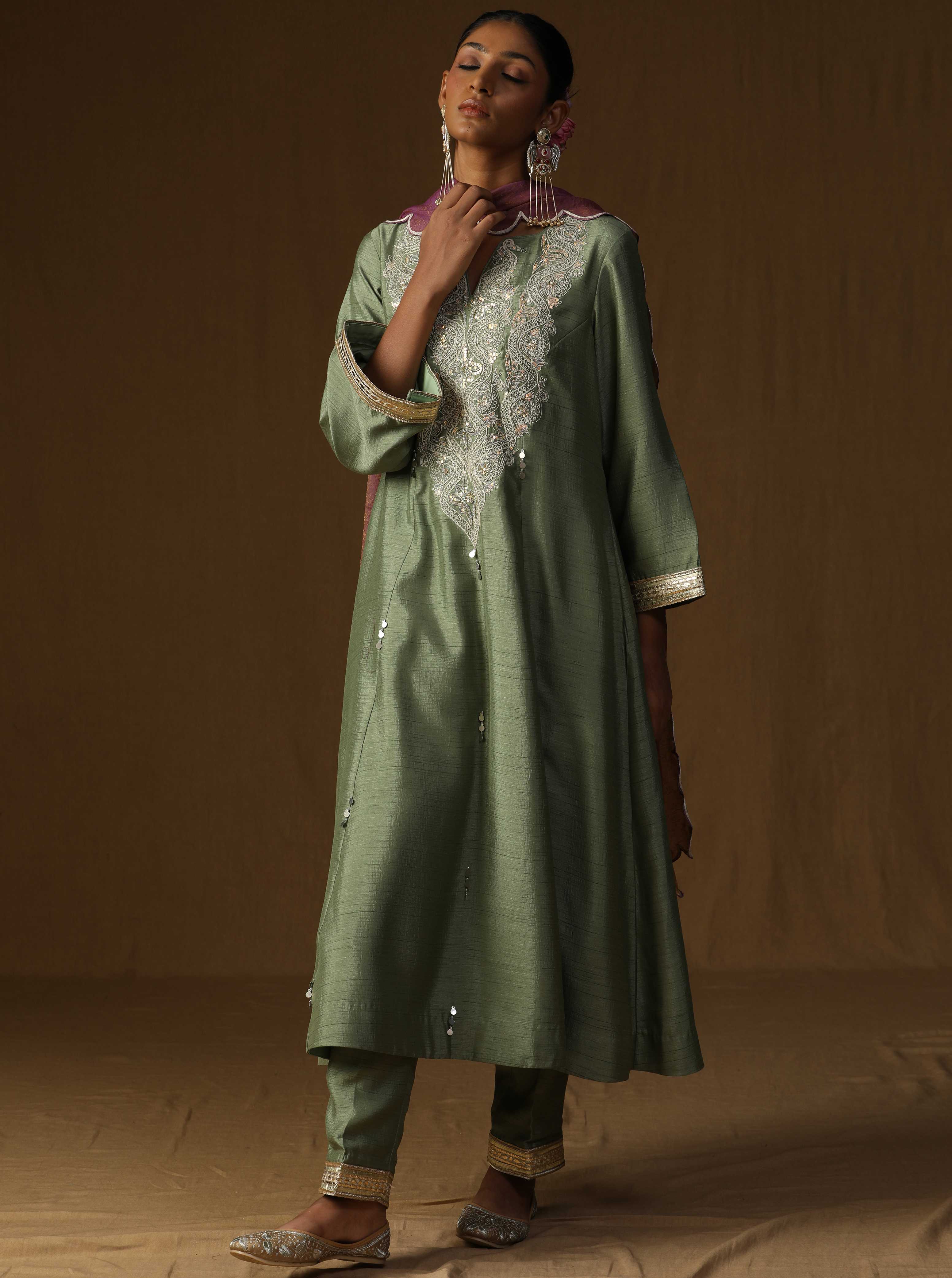 Madhavi � Dhani Embroidered Suit Set