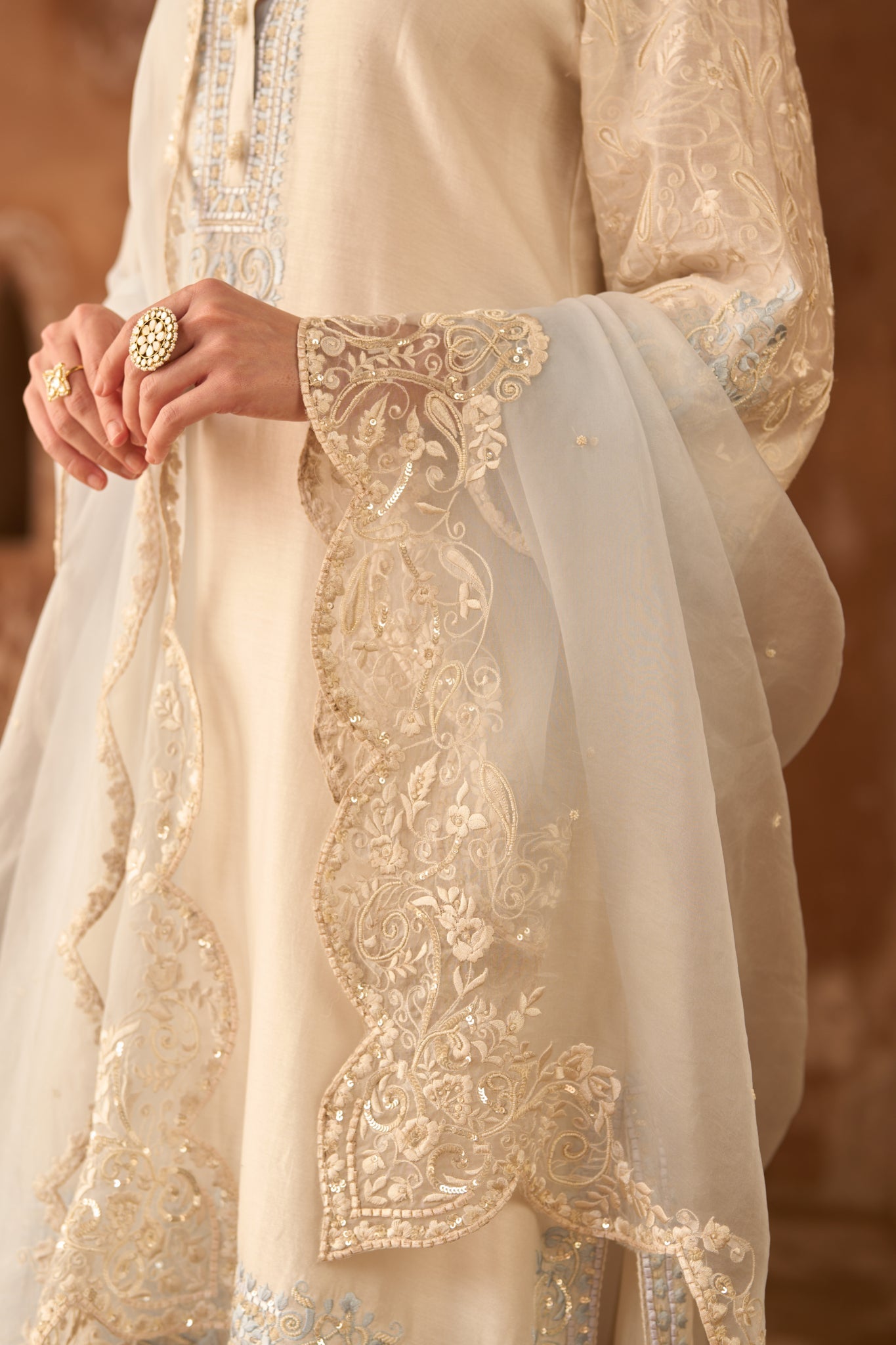 ARSHIYA - DAISY IVORY WITH BLUE CHOGA WITH SALWAR