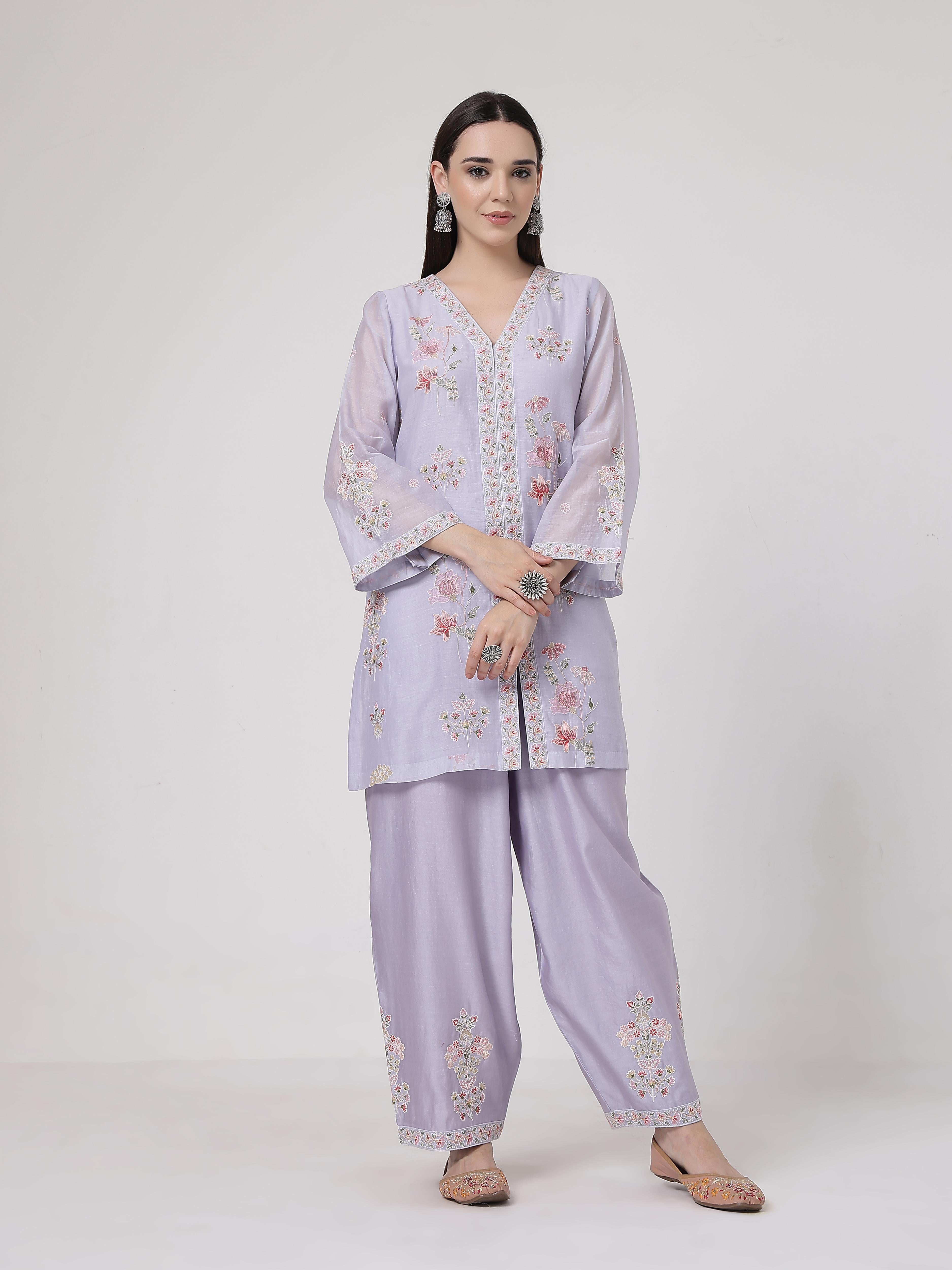 Mauve A-line Suit Set