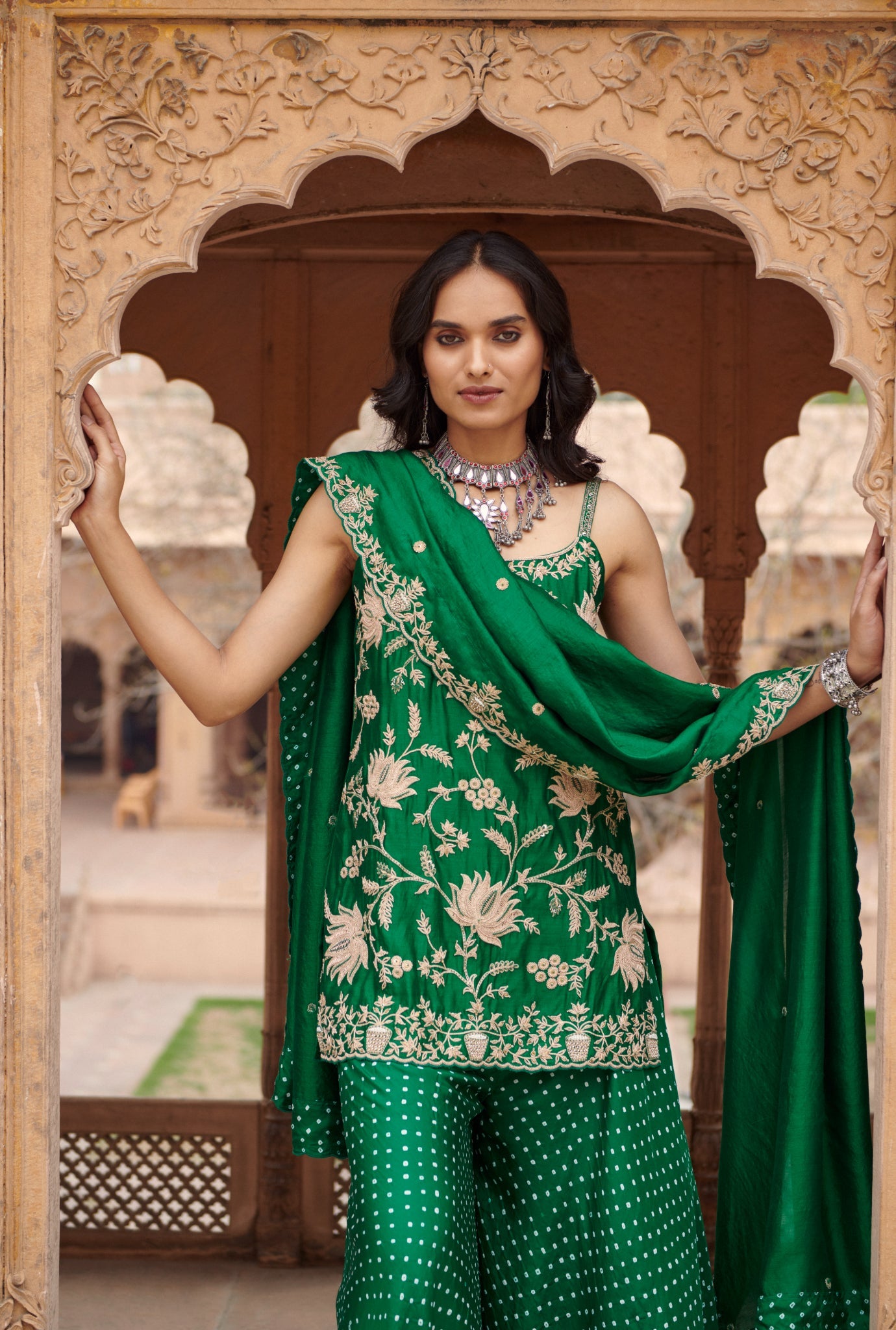 sleeveless lotus sharara