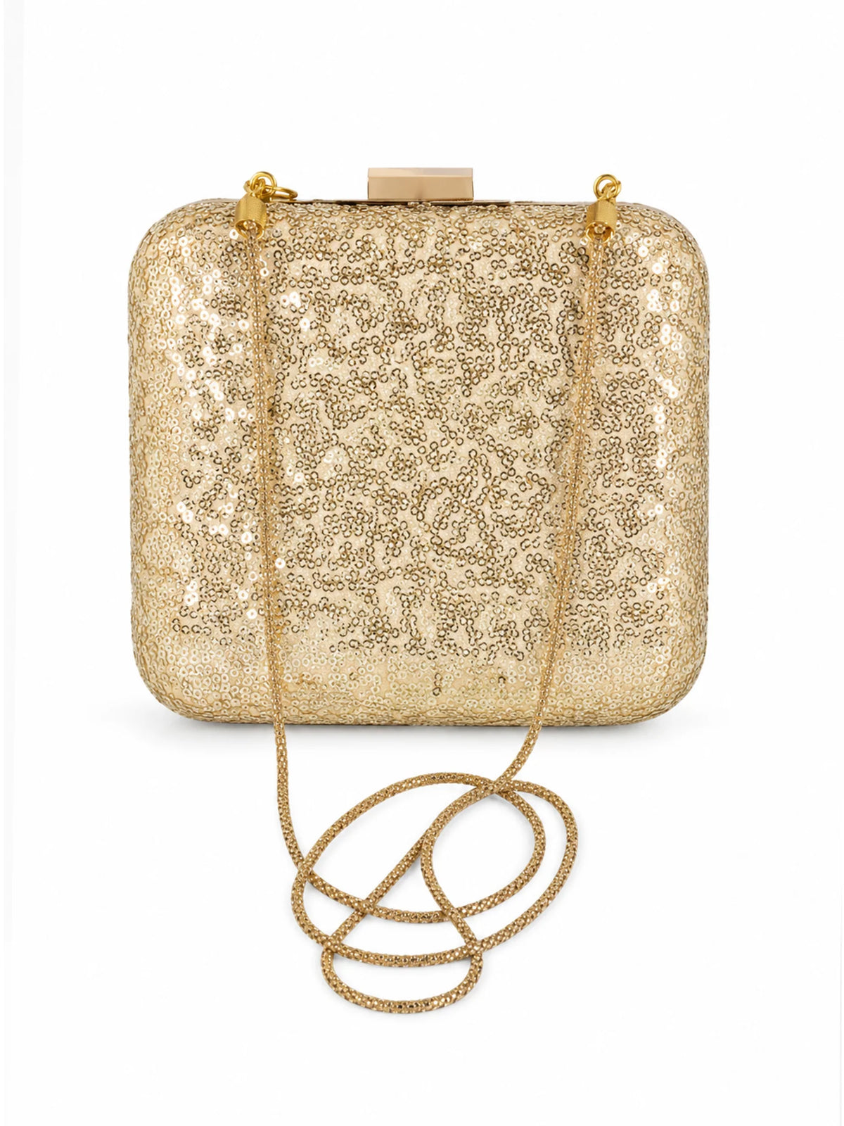 Mughal Court Emperor Miniature Art Clutch Bag with Gold Embellishment