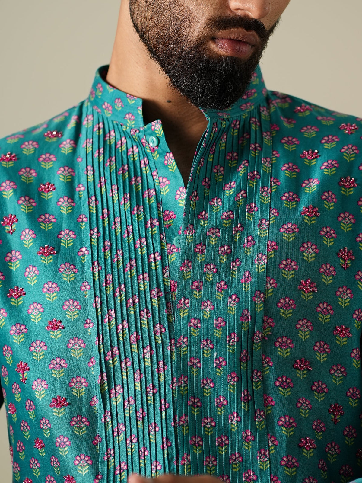 Teal Garden Kurta Set