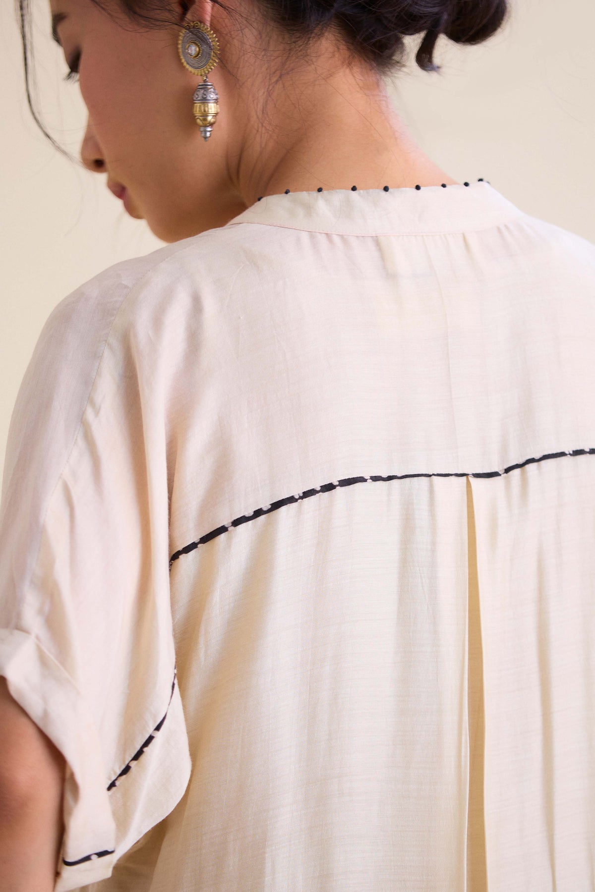 Ecru oversized kurta set