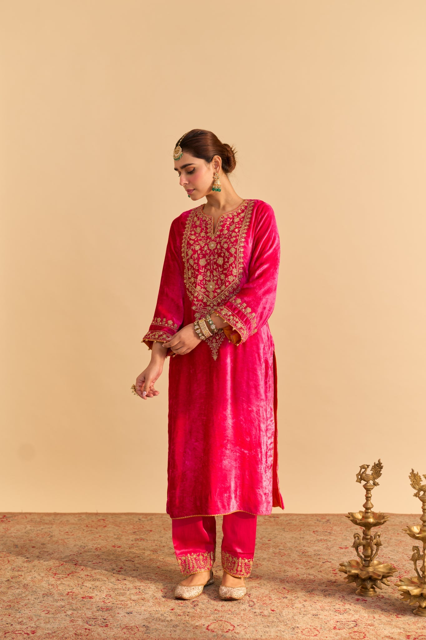 Fareeha - Hotpink Kurta with Salwar and Dupatta