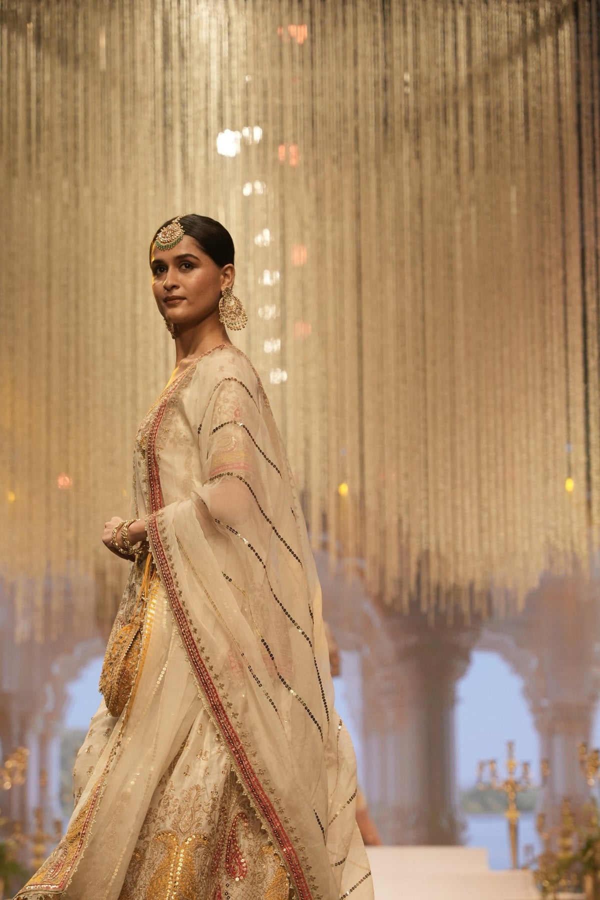 Sadiya - Daisy Ivory Short Kurta with Sharara and Dupatta
