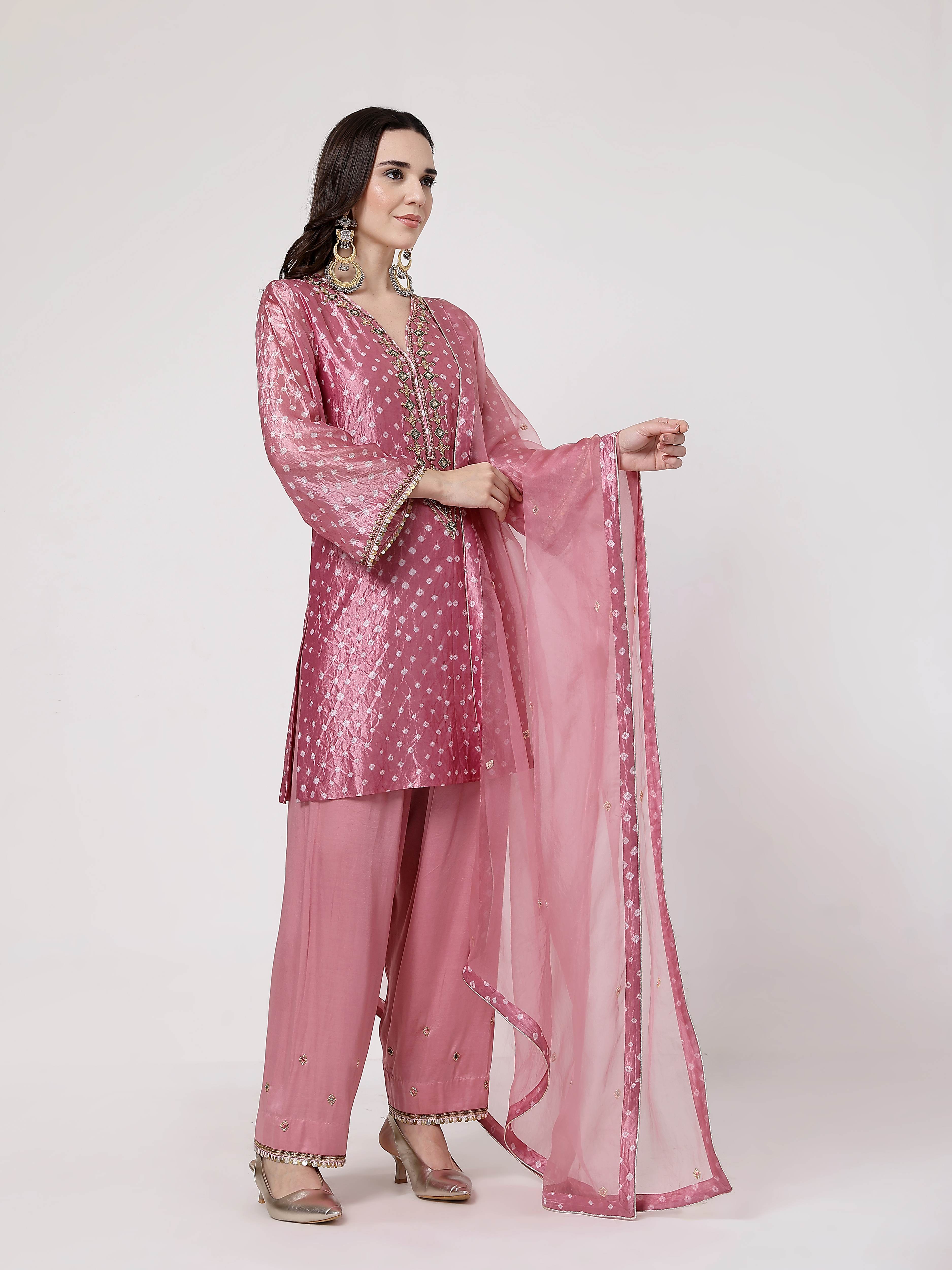 Blush Pink Bandhani Set