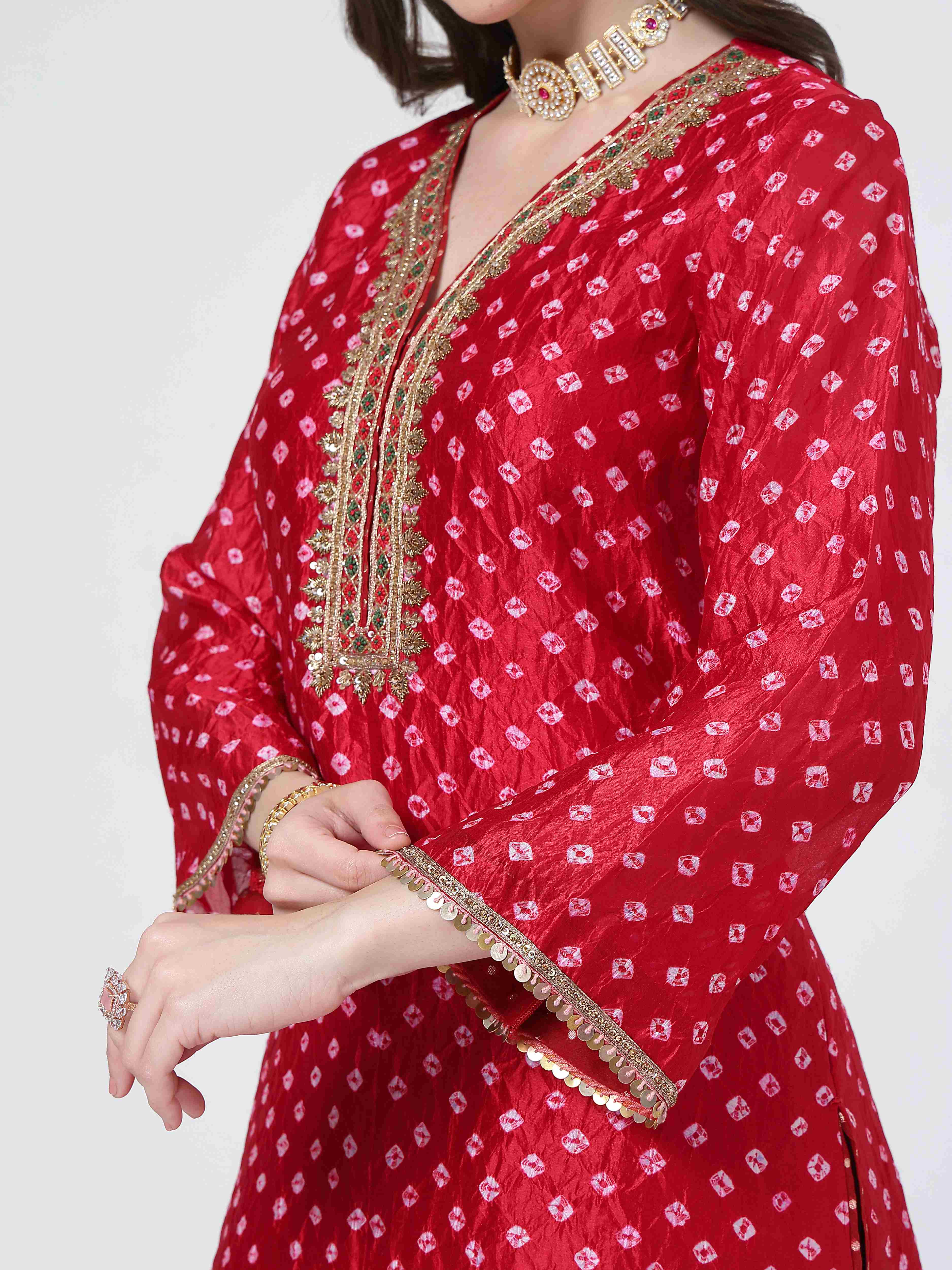 Crimson Bandhani Salwar Set