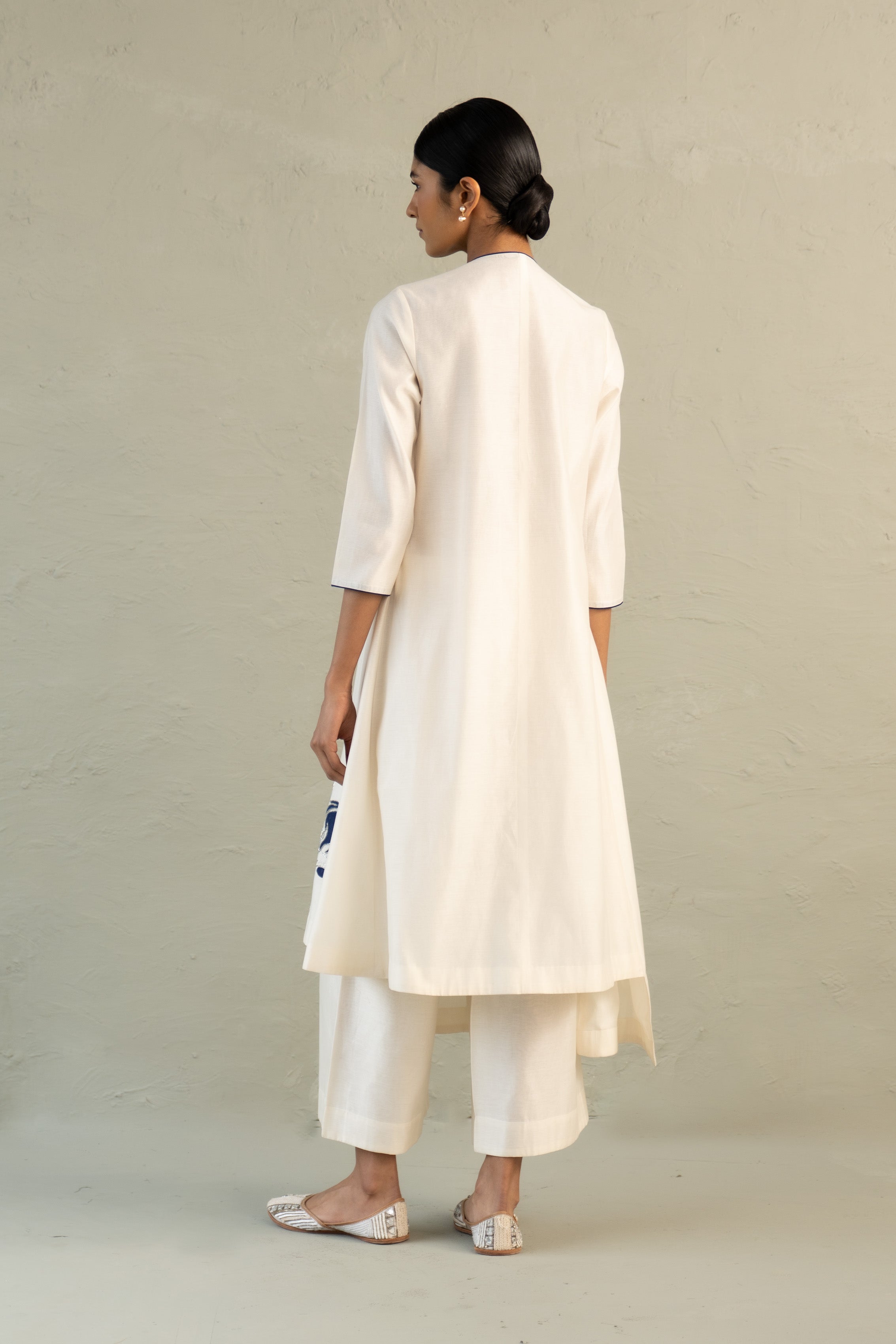 Blue Edit Ivory Hi-Lo Set with dupatta