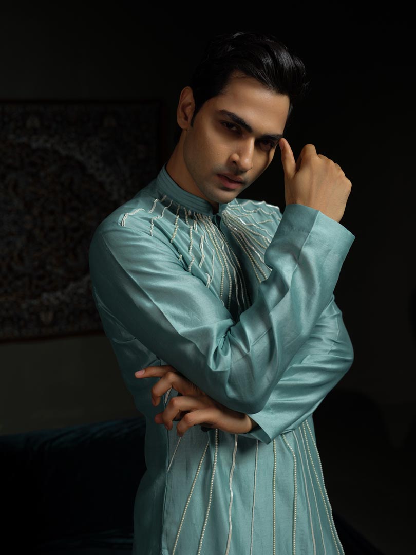 Aqua Sunrays Kurta Set