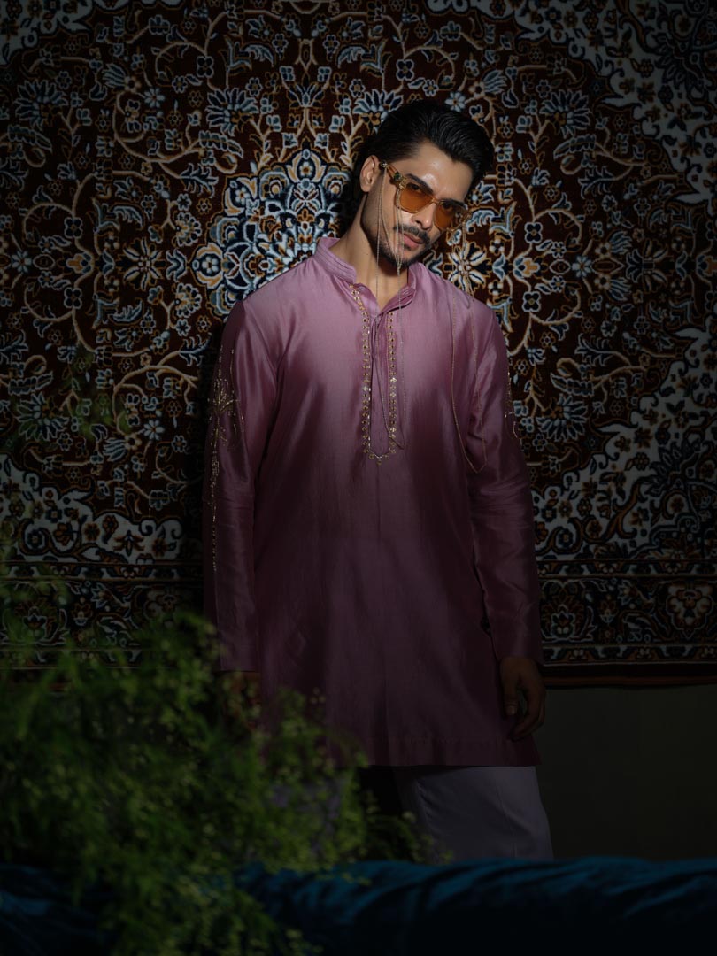 Purple Petal Kurta Set
