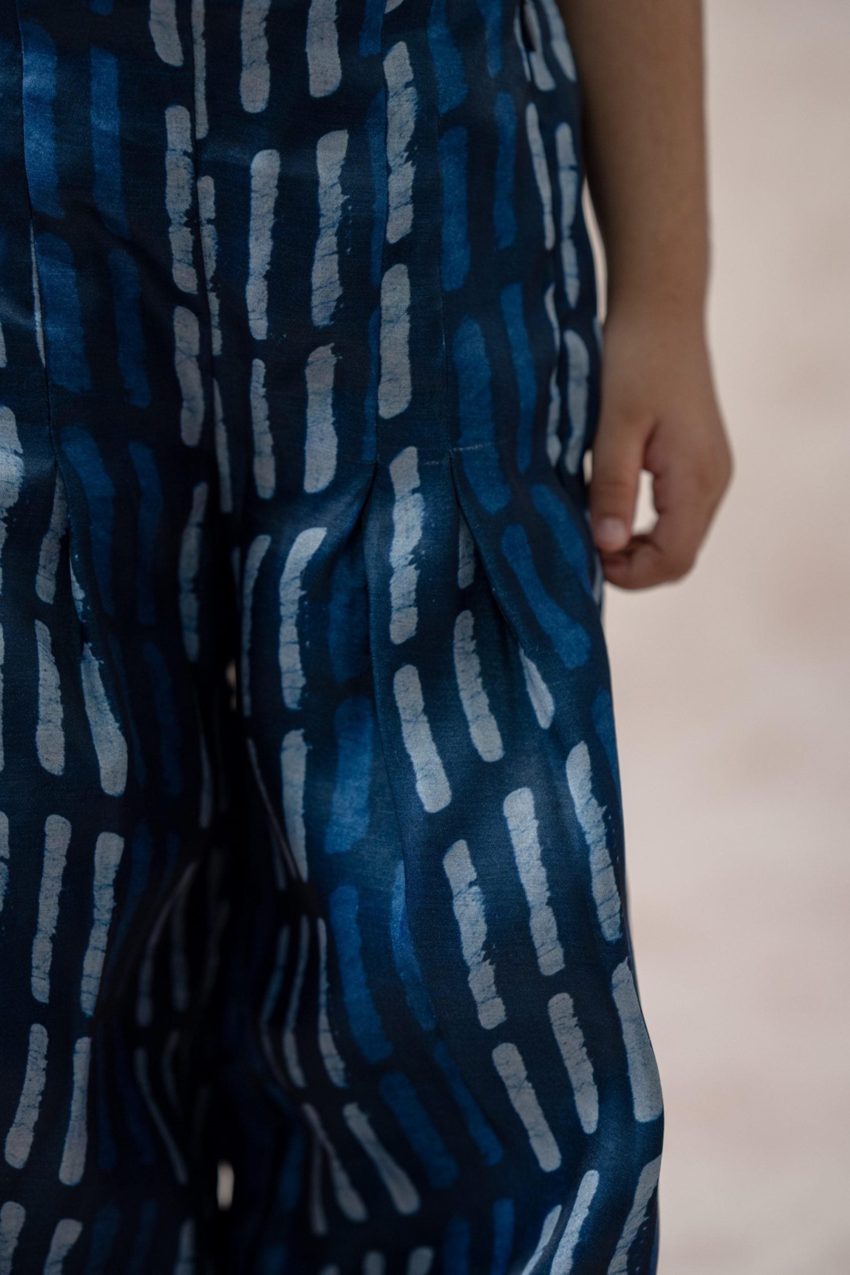 Crop top with pleated palazzo pants