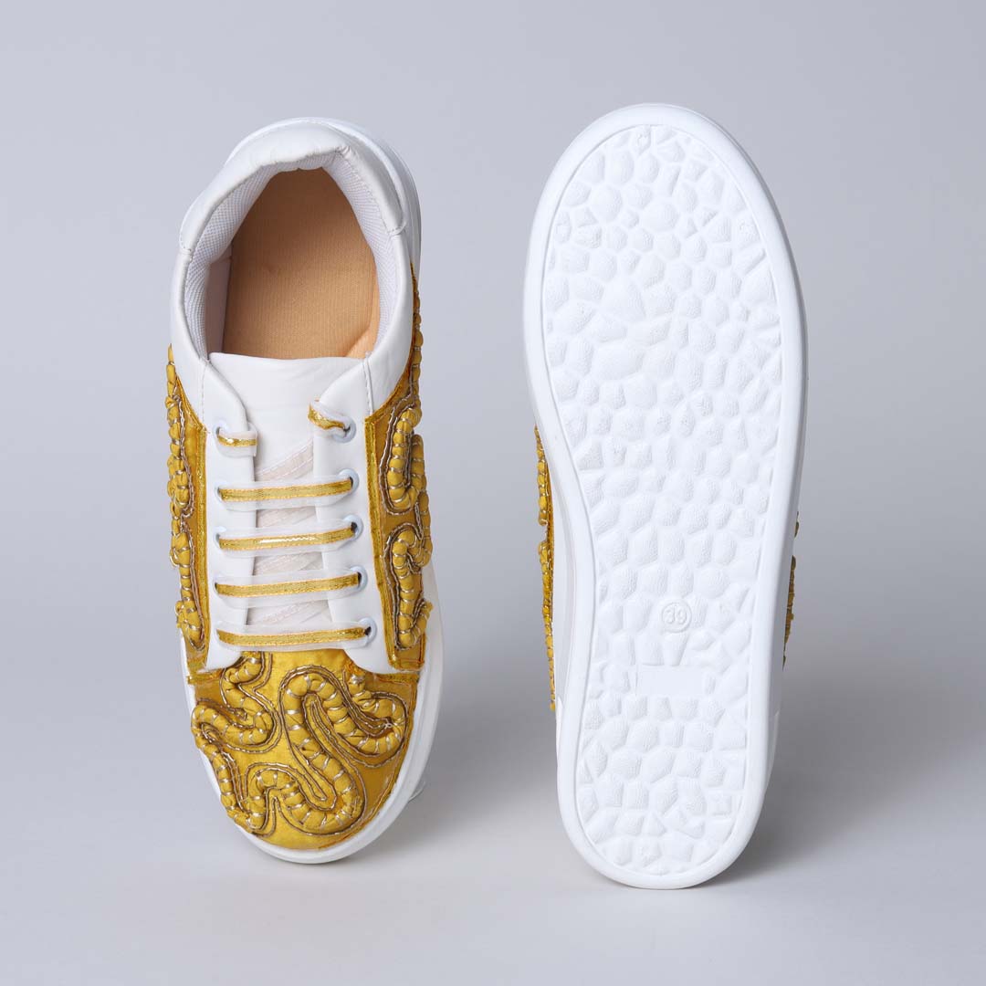 Yellow Gold Rope Sneakers