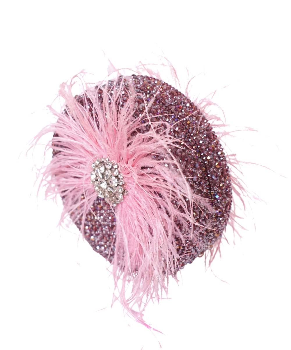 Kiraz Lilac Suede Embellished Clutch