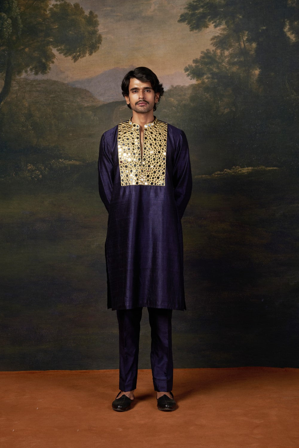 Heavy Mirror Work Kurta with Matching Pyjama
