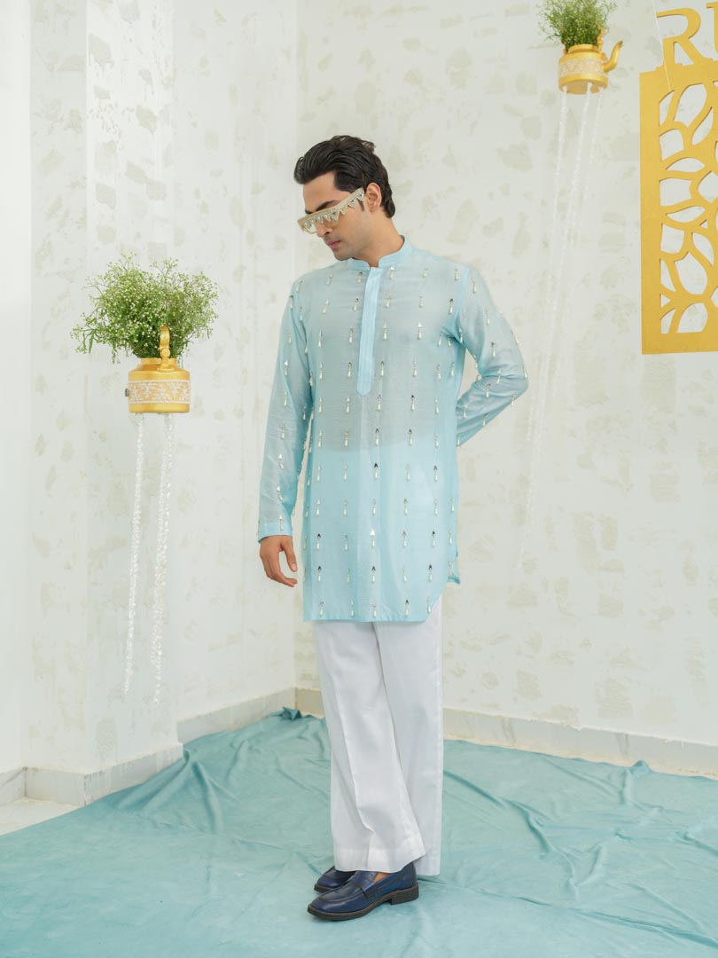 Blue Latkan Short Kurta set