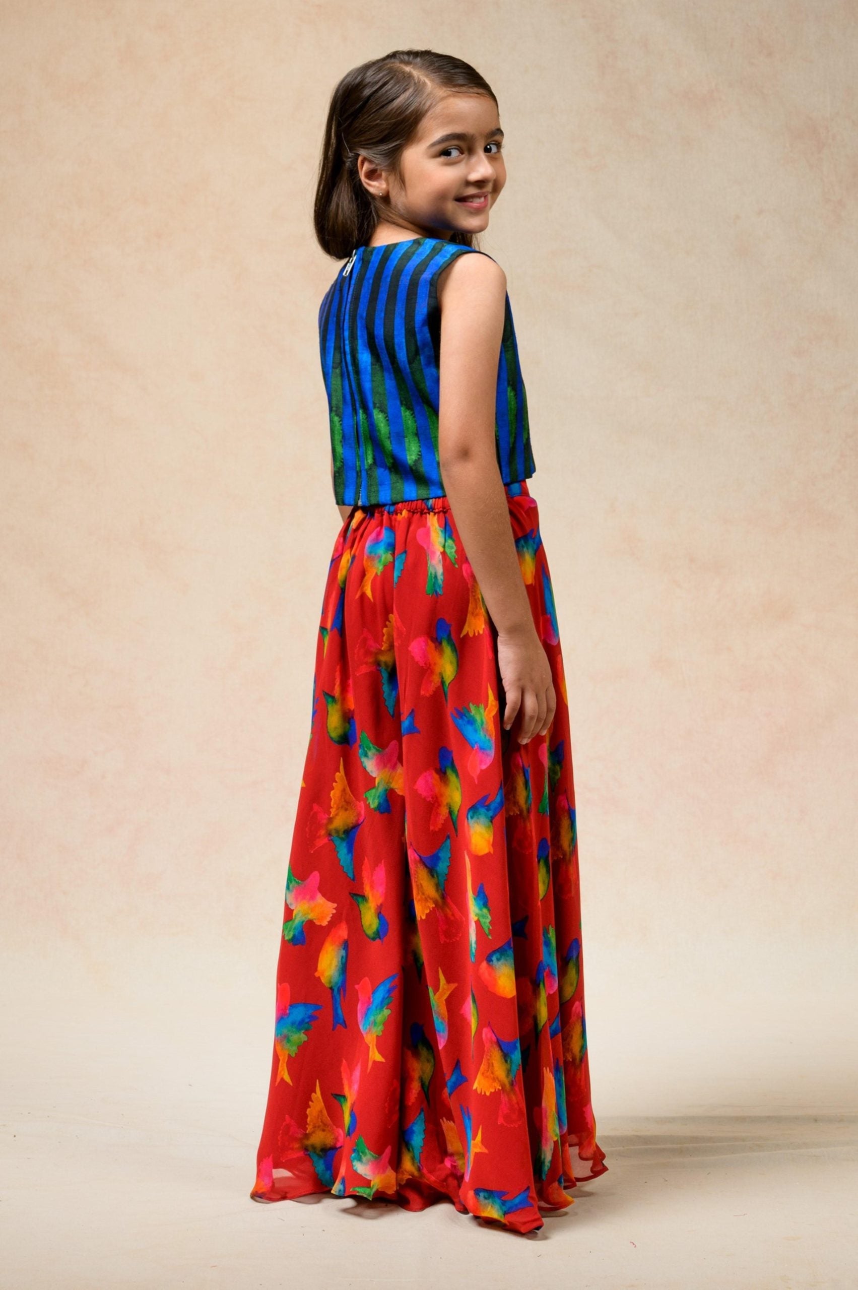 Flared sharara with top, dupatta