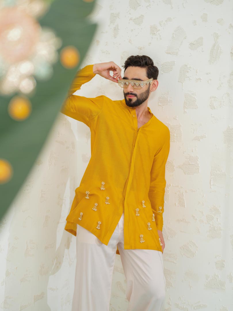 Marigold Latkan Kurta with Embroidered Pants