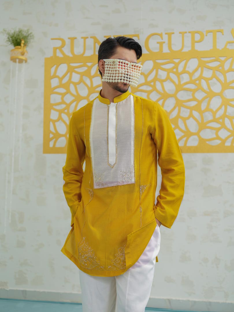 Marigold Peeta Patch Kurta set