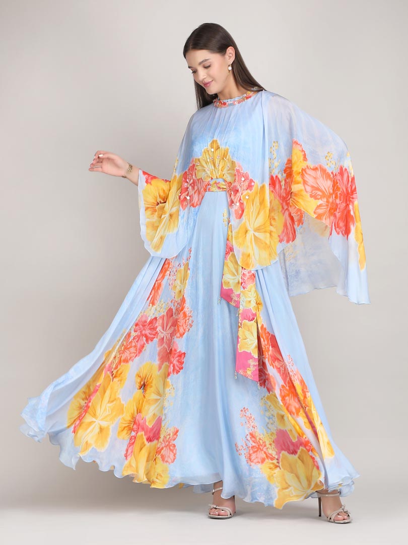 Petals Below Drape Jesery Dress