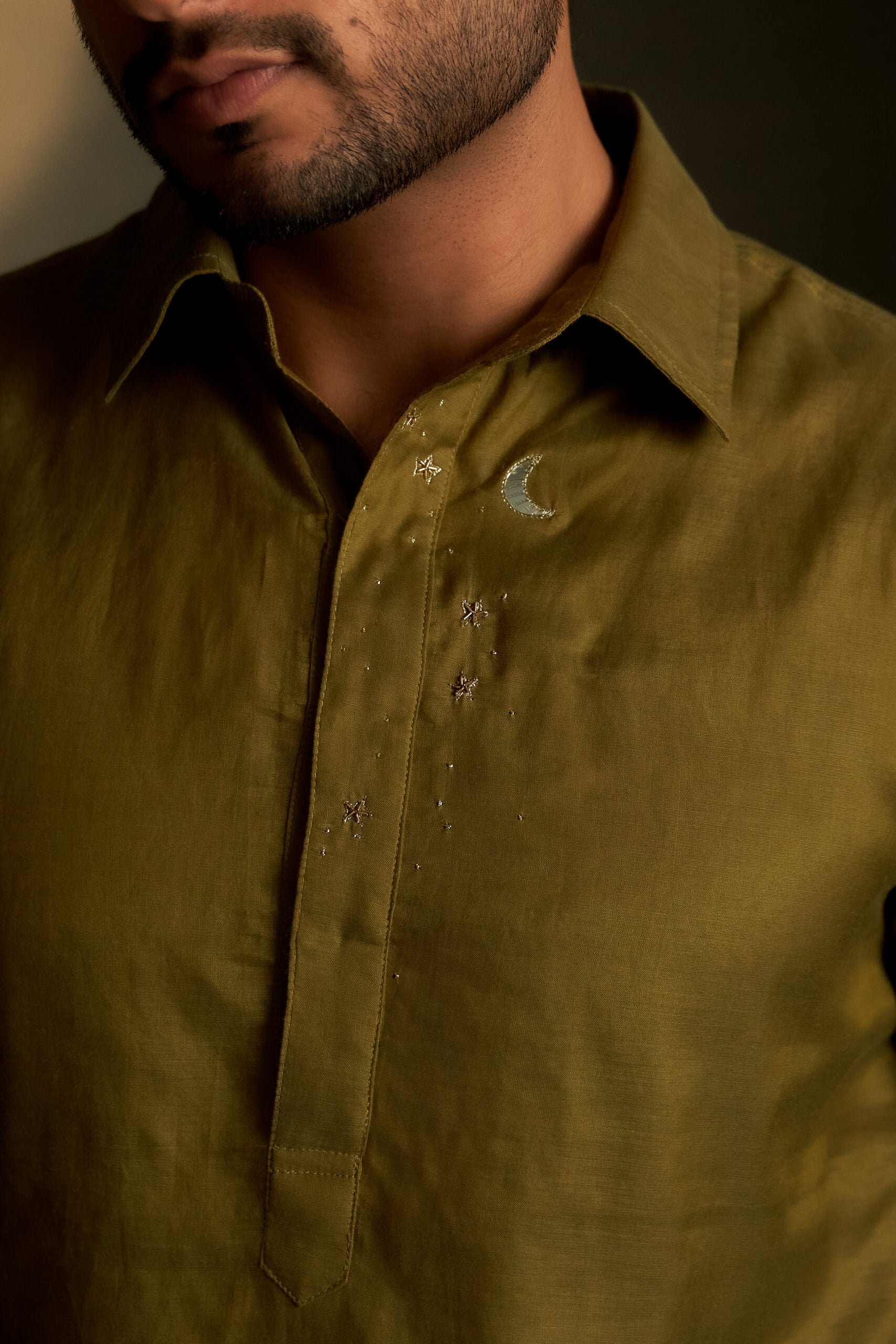 Olive Dusk Pathani Kurta Set