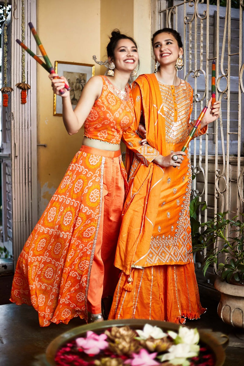 embroidered sharara set