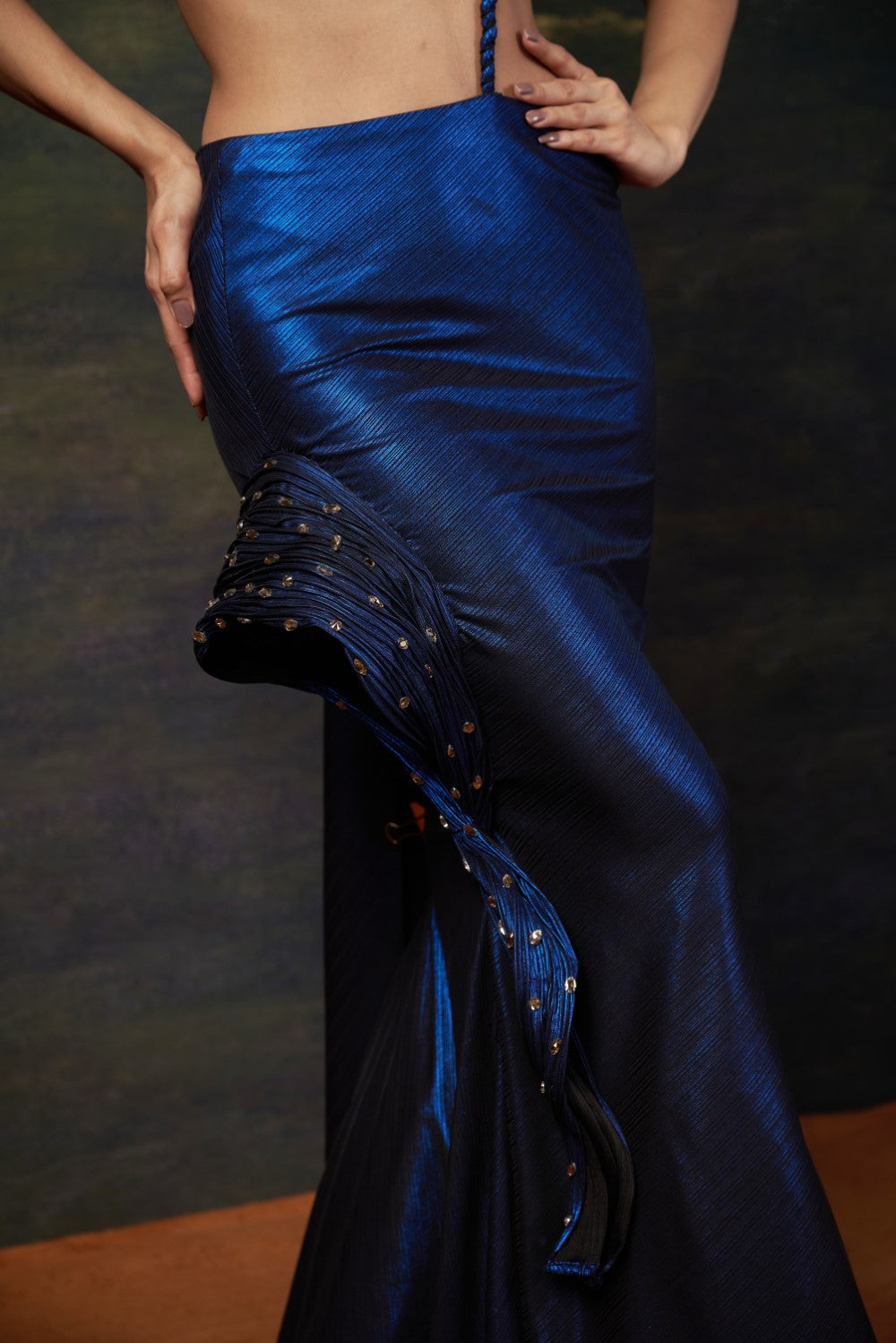 Embellished Saree gown with Heavy Swarovski Work