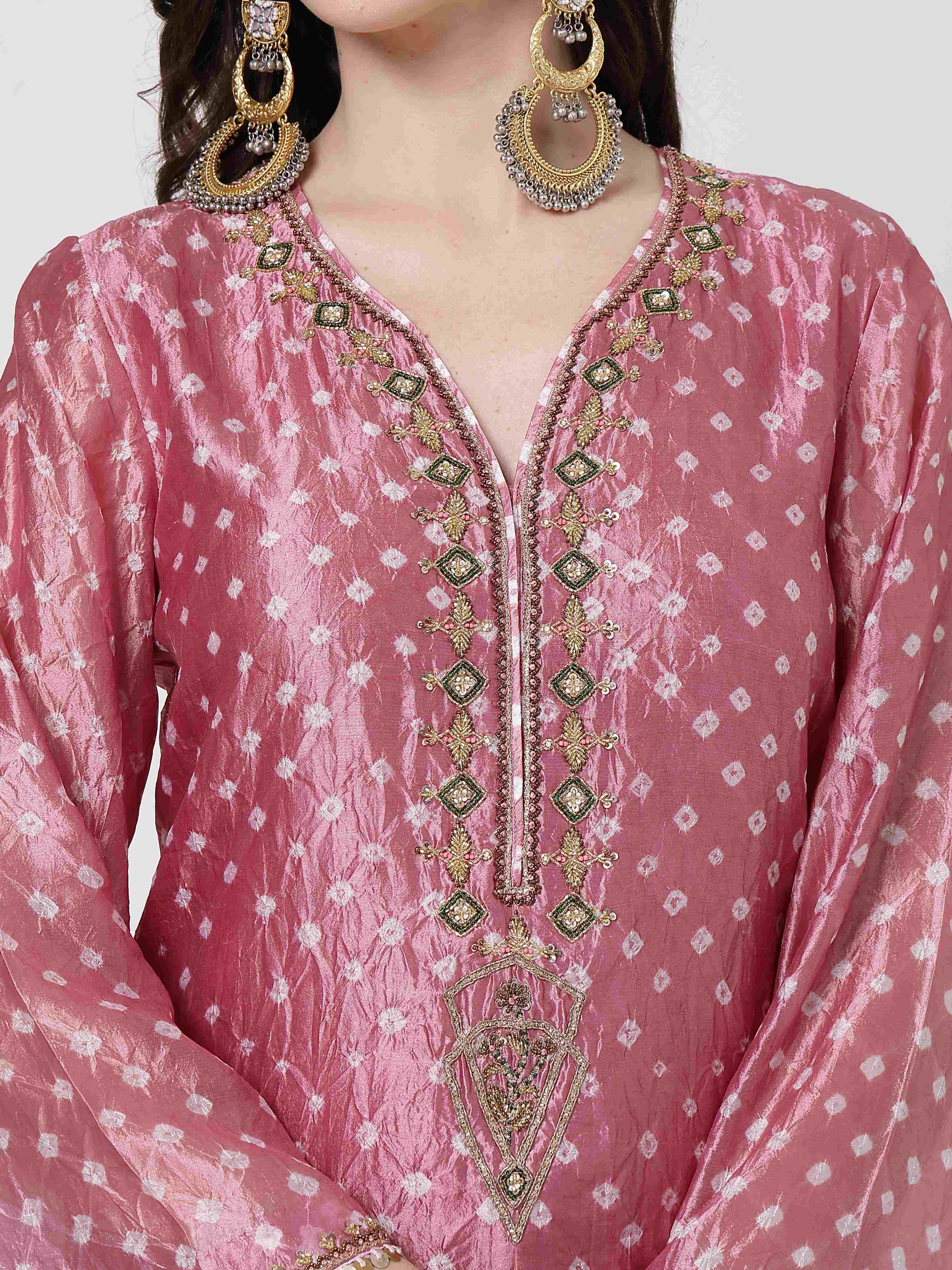 Blush Pink Bandhani Set