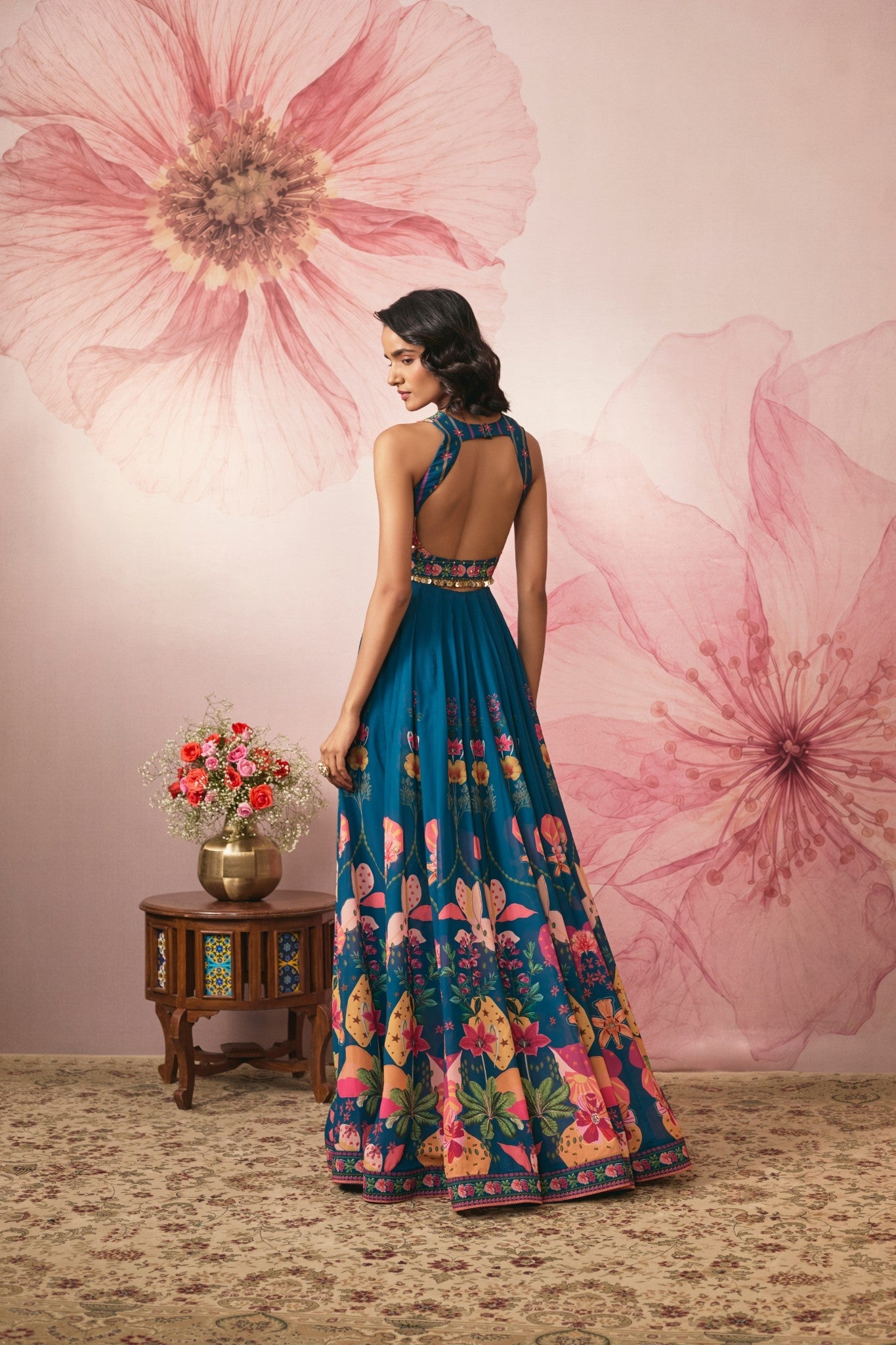 MIDNIGHT BLUE PRINTED LEHENGA SET