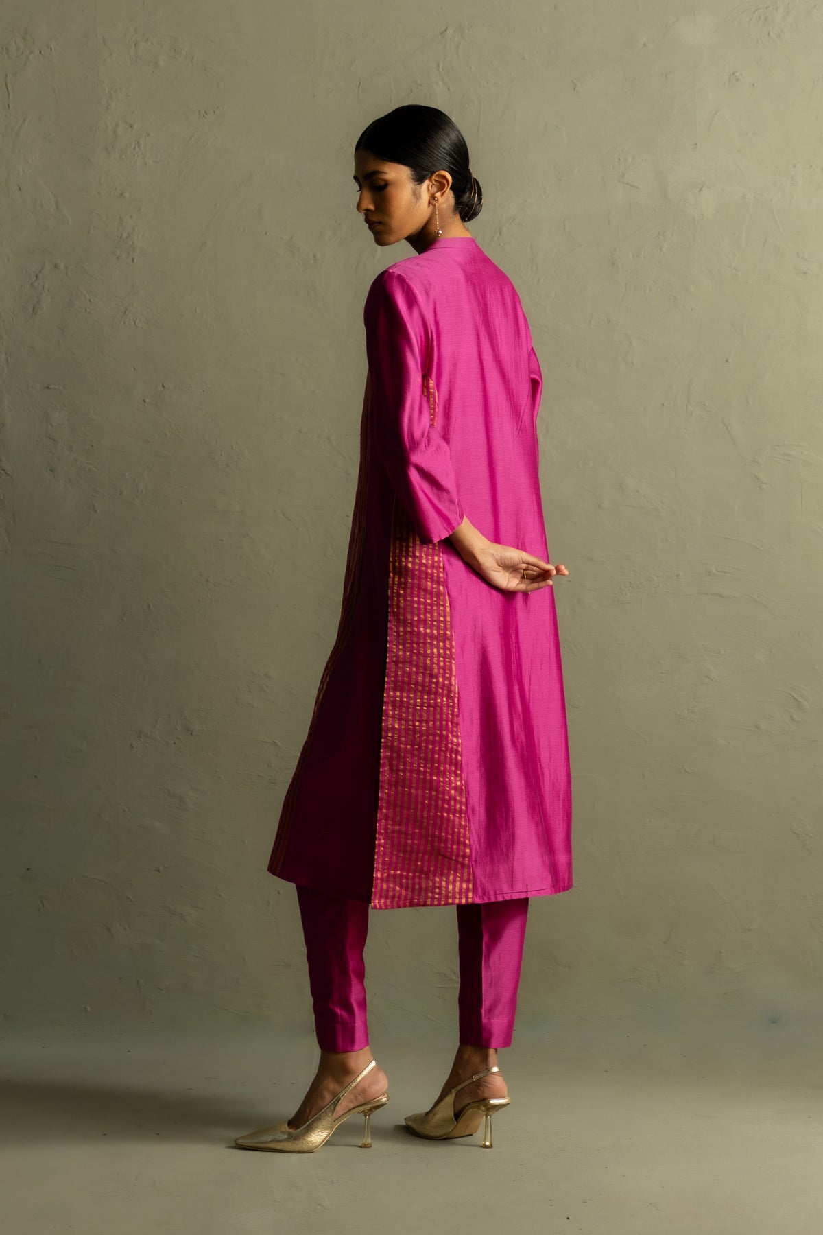 Ojas Pink Tissue Kurta Set