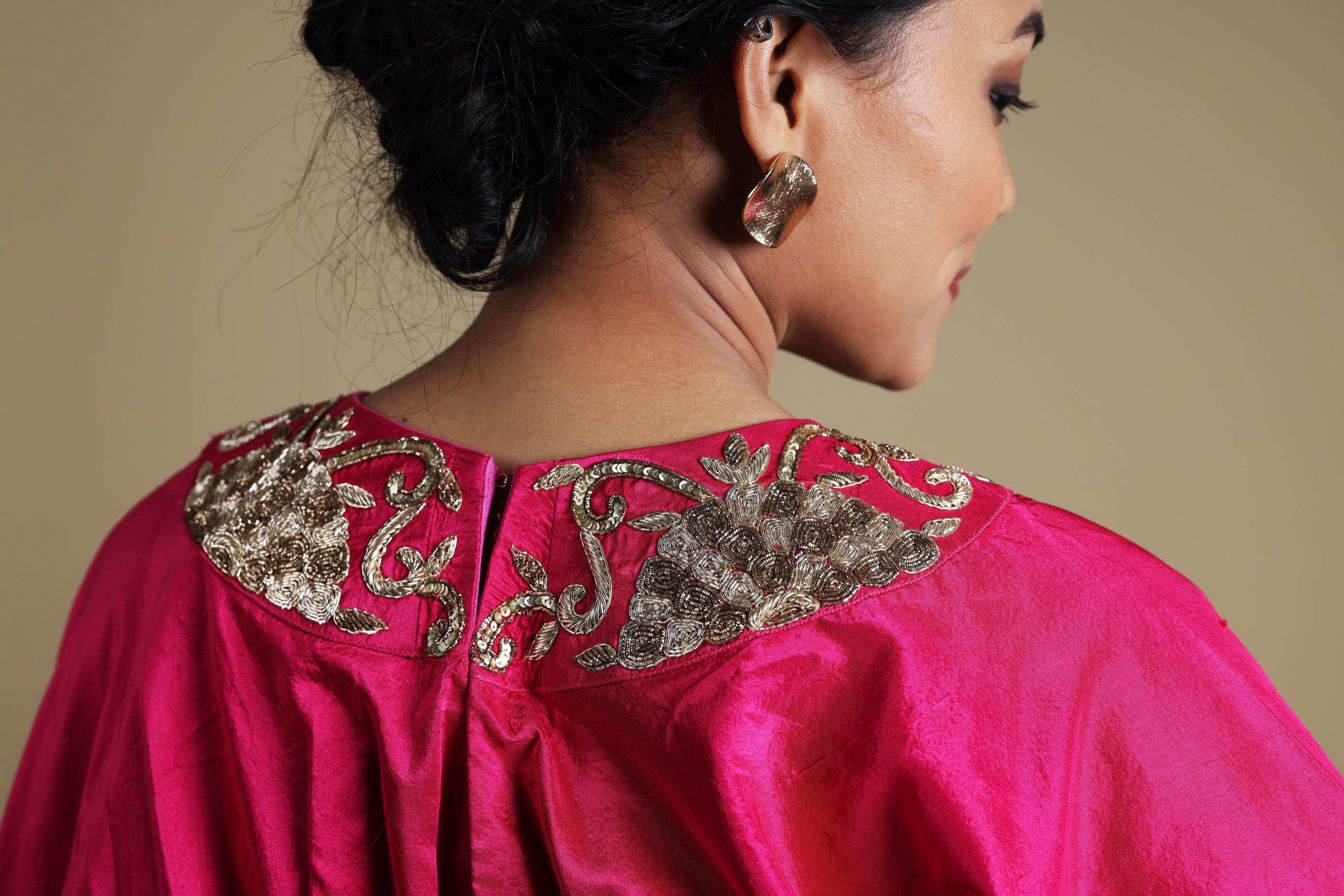 Hand-Embroidered blouse with Lehenga