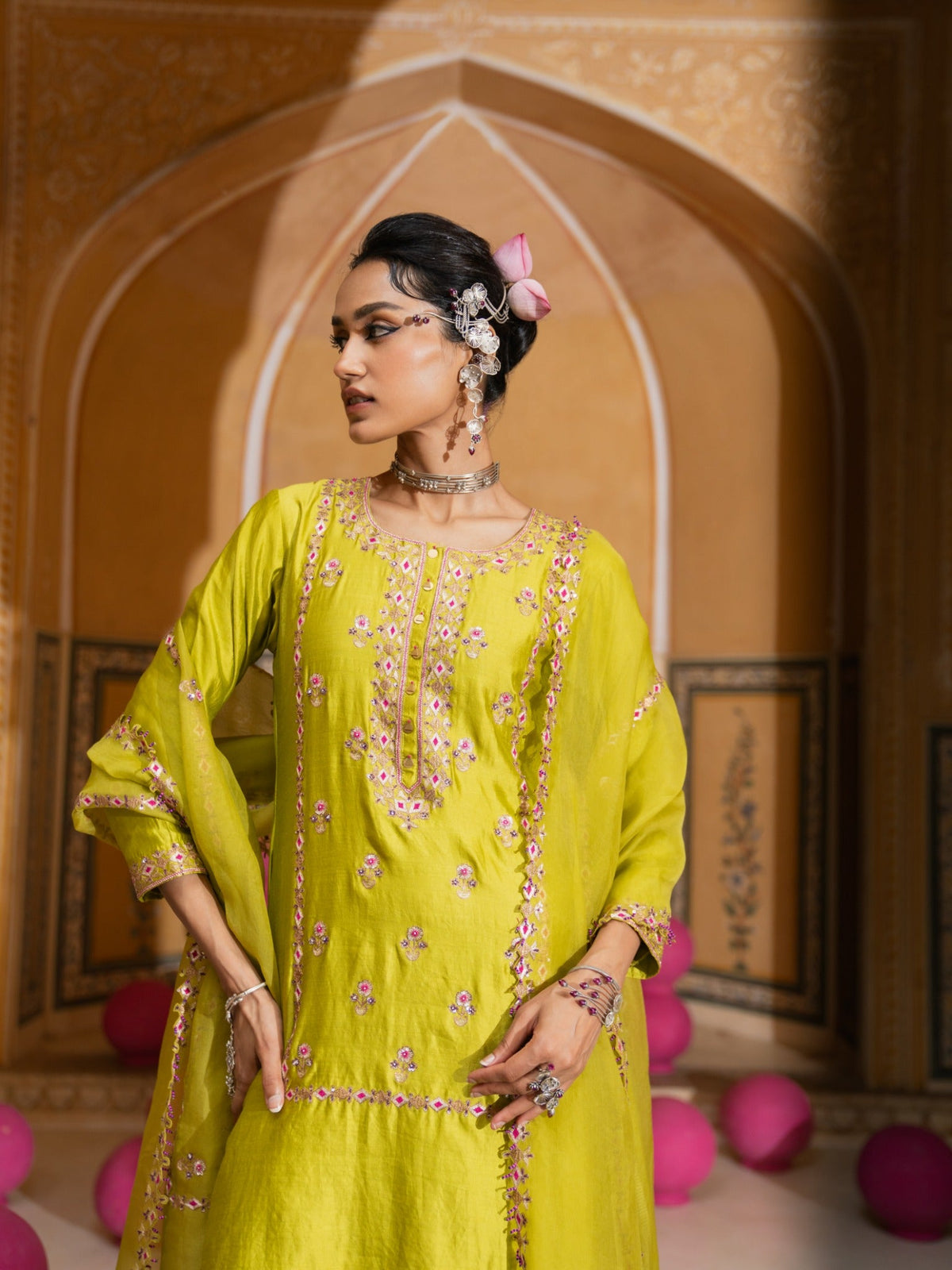 Long panel kurta set