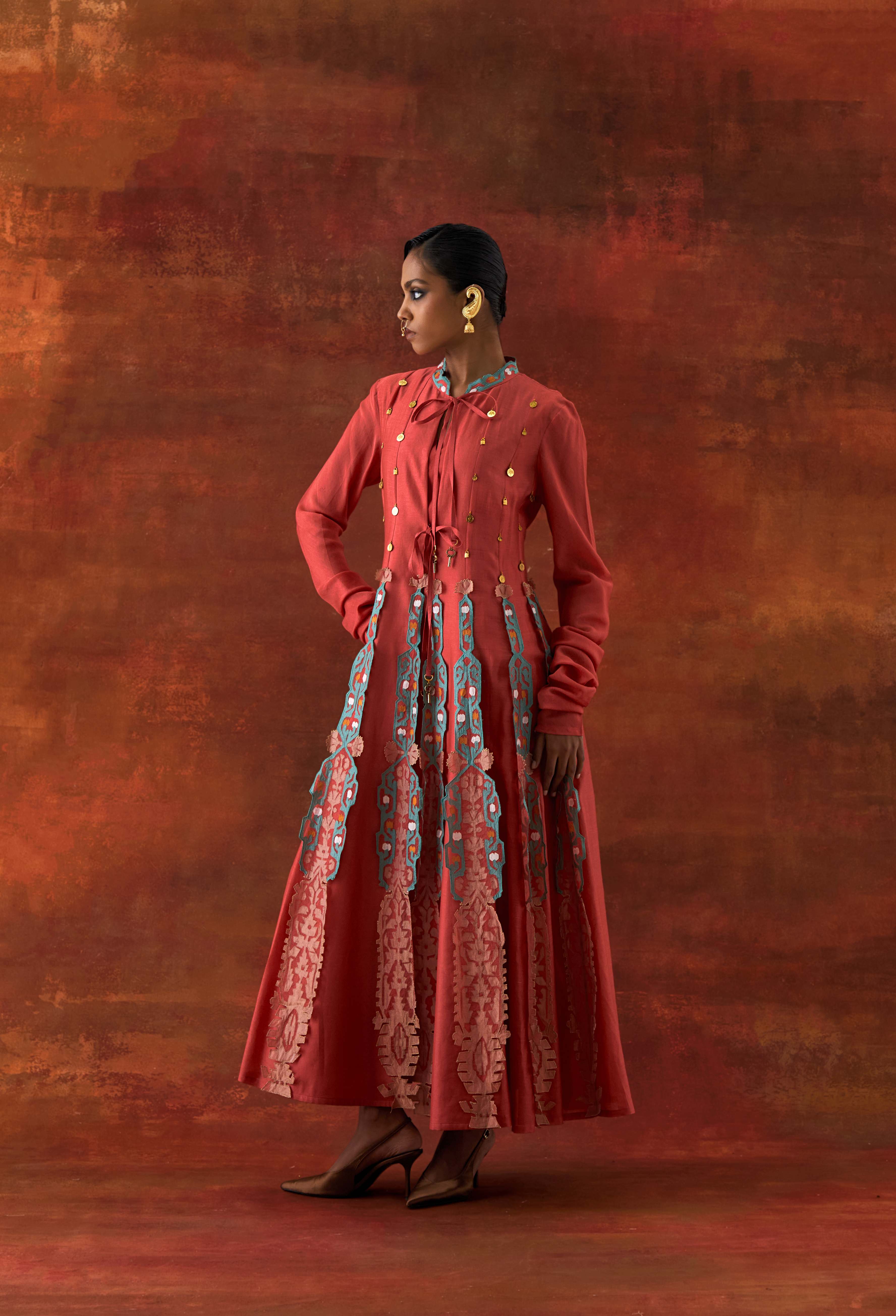 EMBROIDERED KALIDAR WITH SLEEVLESS INNER - image 7