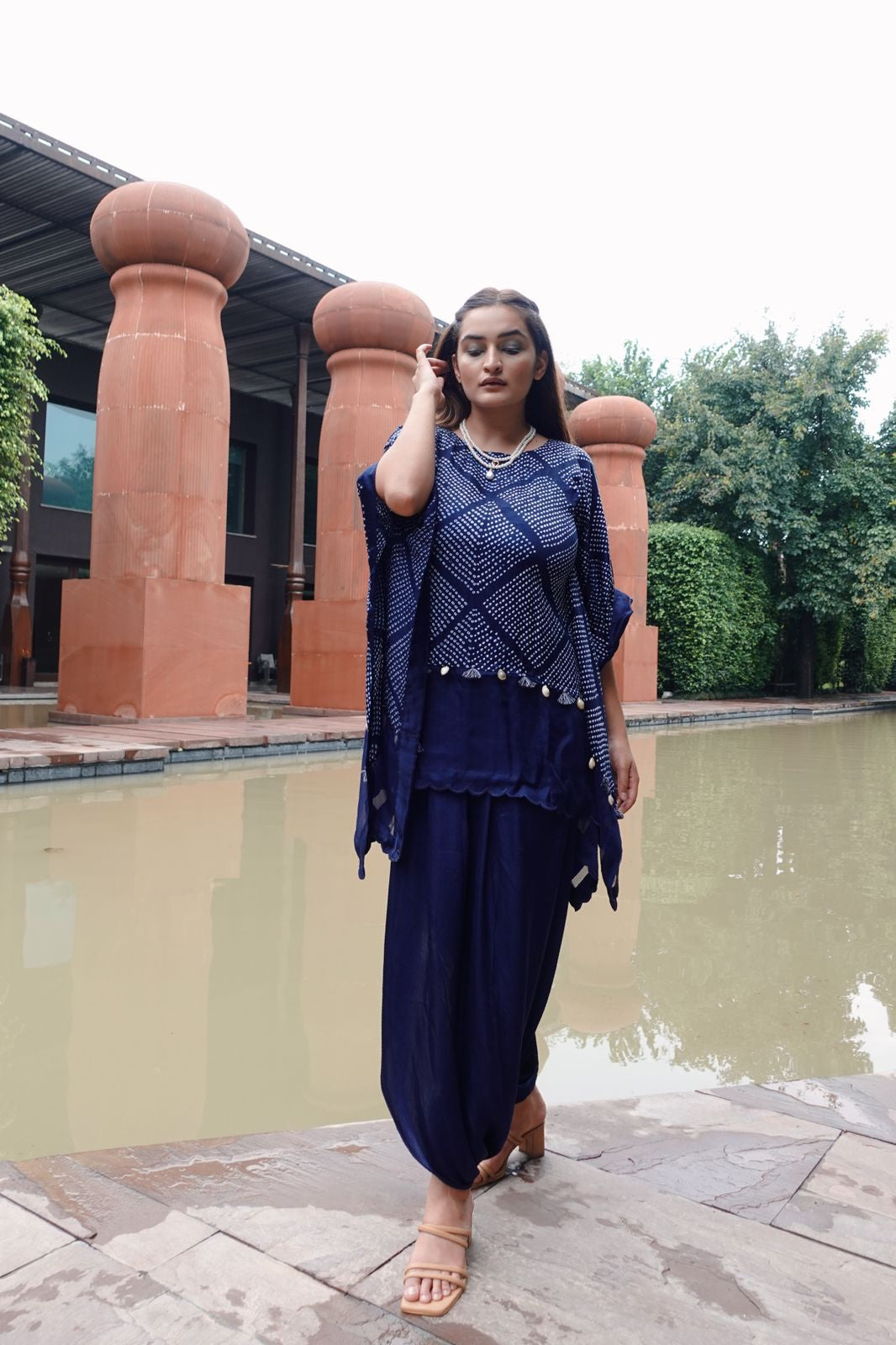 short kaftan with flap dhoti