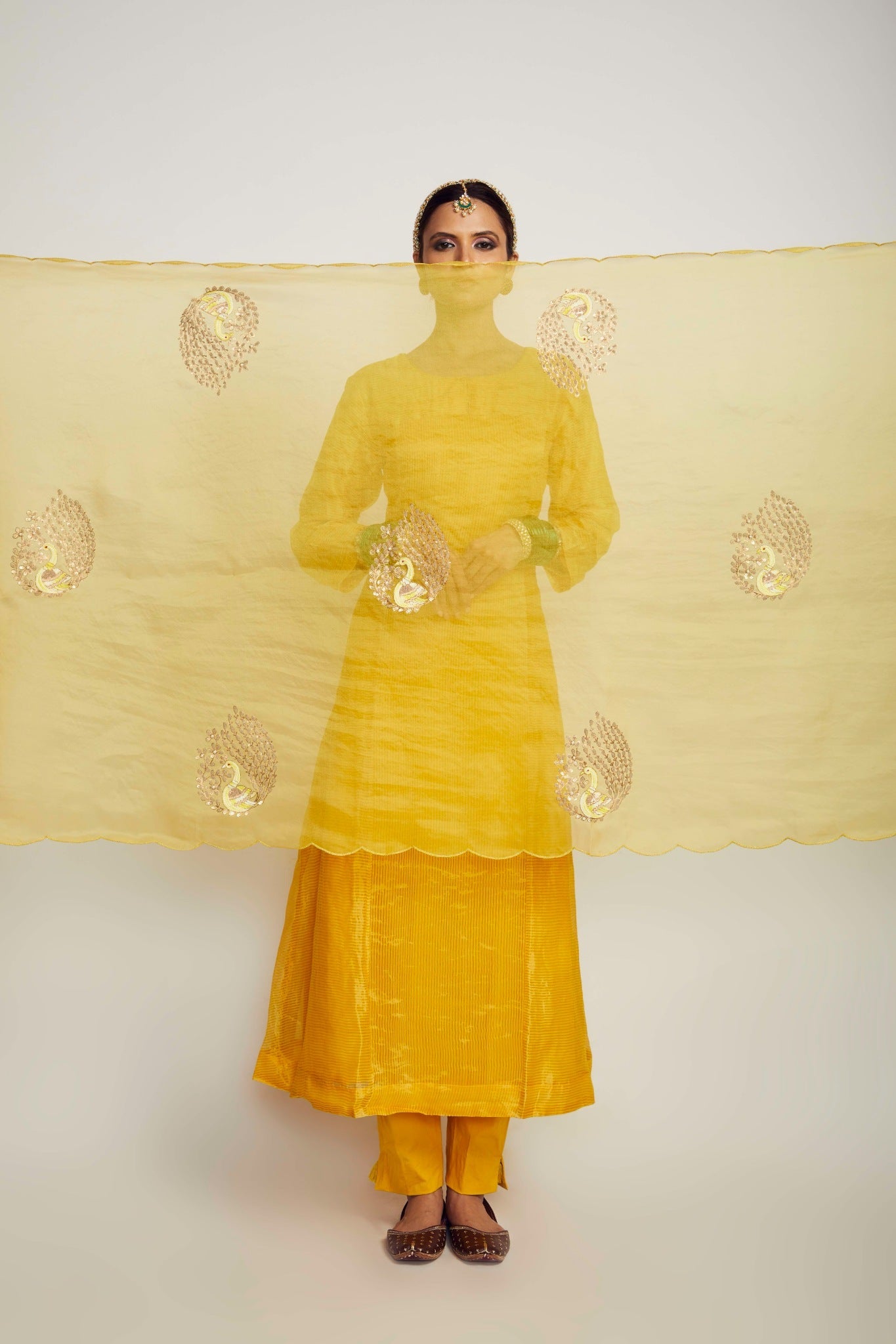 Stripe zari kurta set