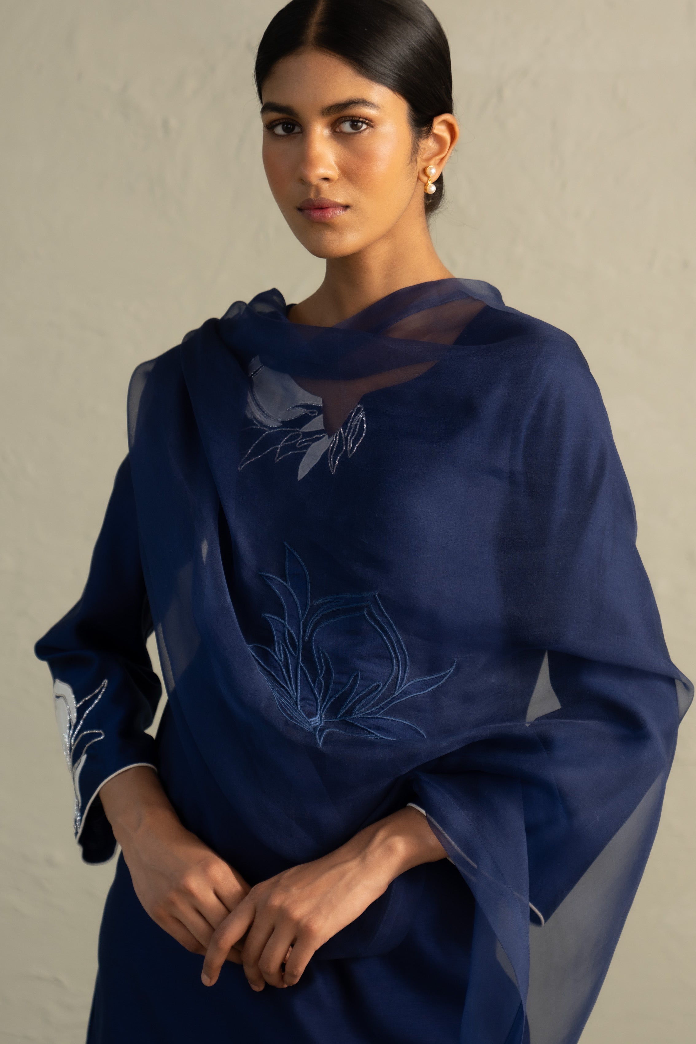 Blue Edit Tara set with dupatta