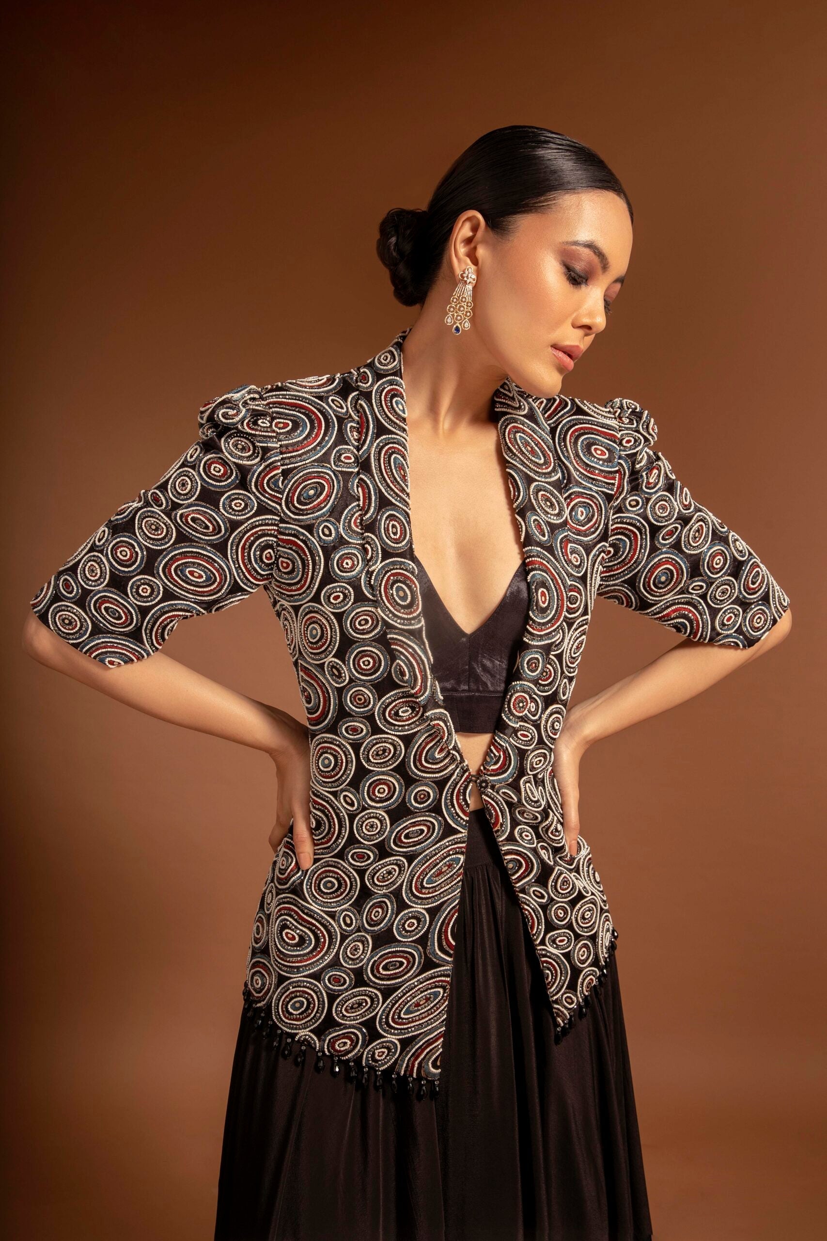 SARGAS  AJRAKH JACKET AND FLARE PANTS